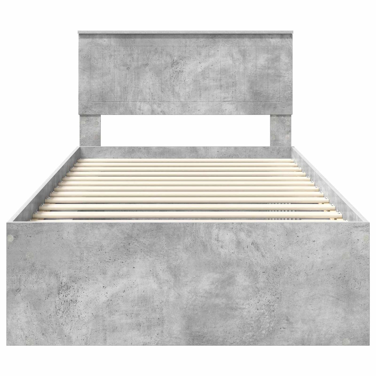 Ágykeret fejtámlával Beton Szürke 100 x 200 cm Tömör fenyőfa