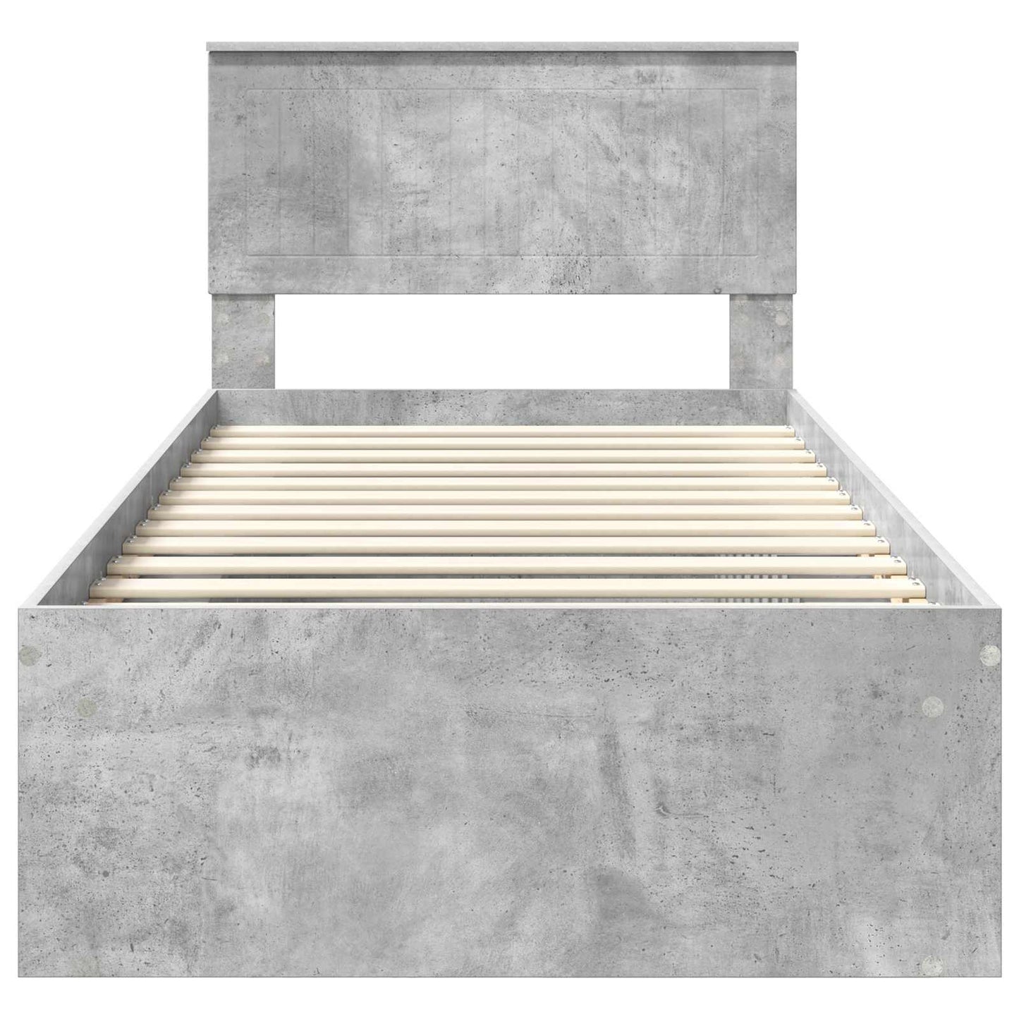 Ágykeret fejtámlával Beton Szürke 90 x 190 cm Tömör fenyőfa