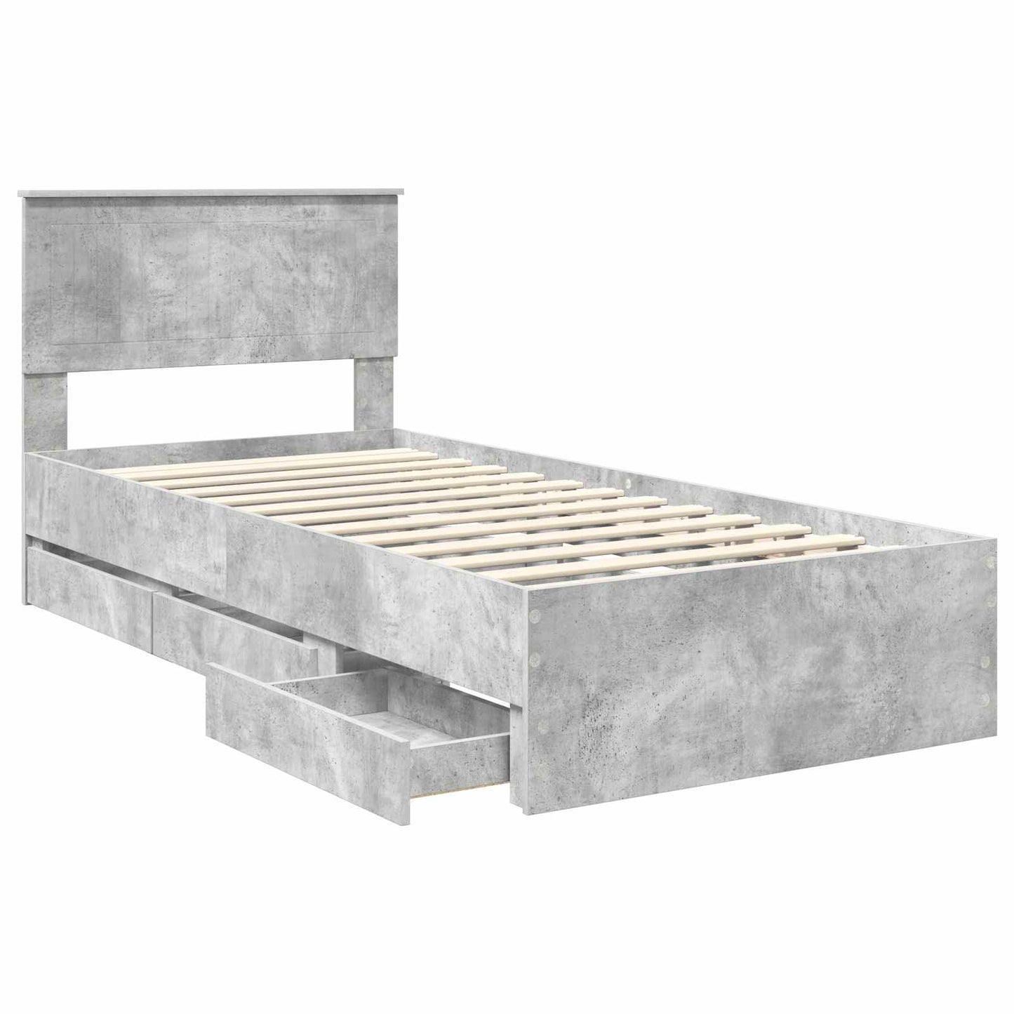 Ágykeret fiókkal tárolóval Beton Szürke 90 x 200 cm Mérnöki Fa