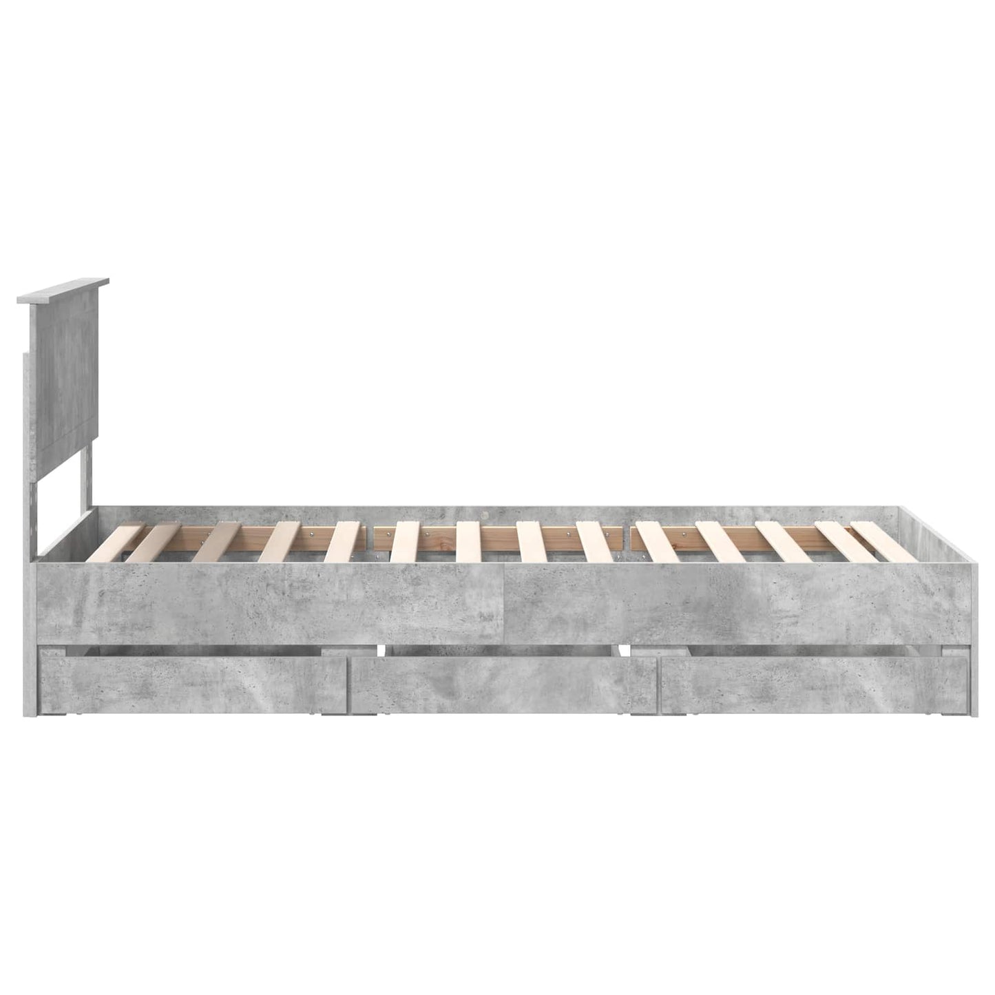 Ágykeret fiókkal tárolóval Beton Szürke 90 x 190 cm Mérnöki Fa