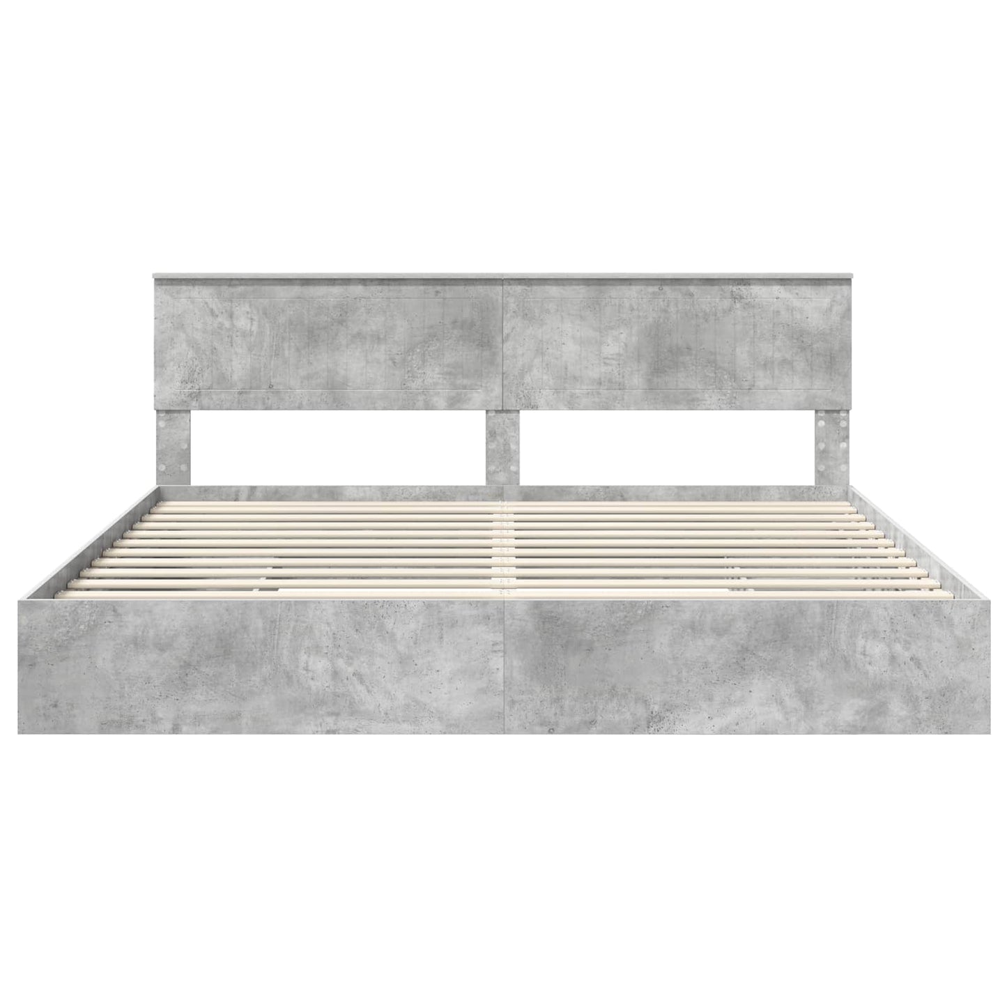 Tárolós Ágy fiókkal Beton Szürke 200 x 200 cm Szerelt Fa