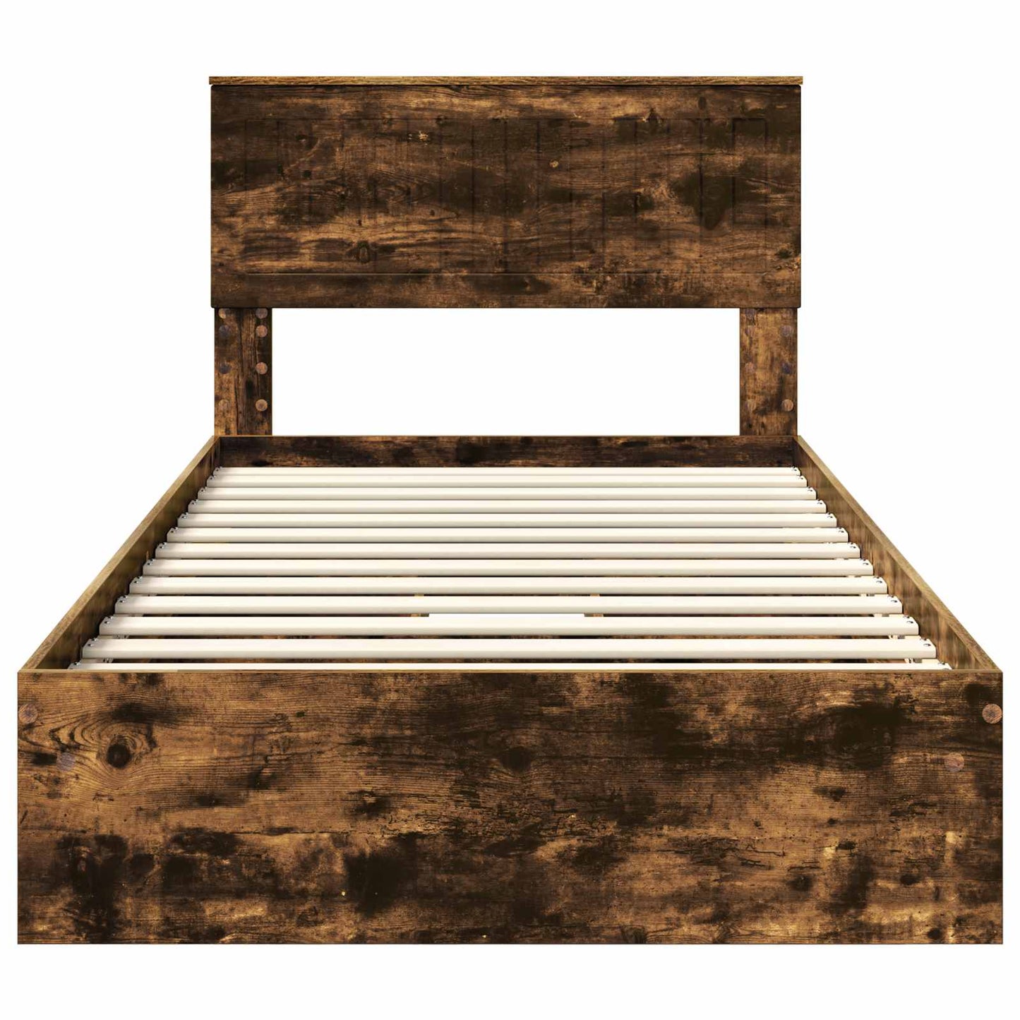 Tárolós Ágy fiókkal Füstölt tölgy 100 x 200 cm Szerelt Fa