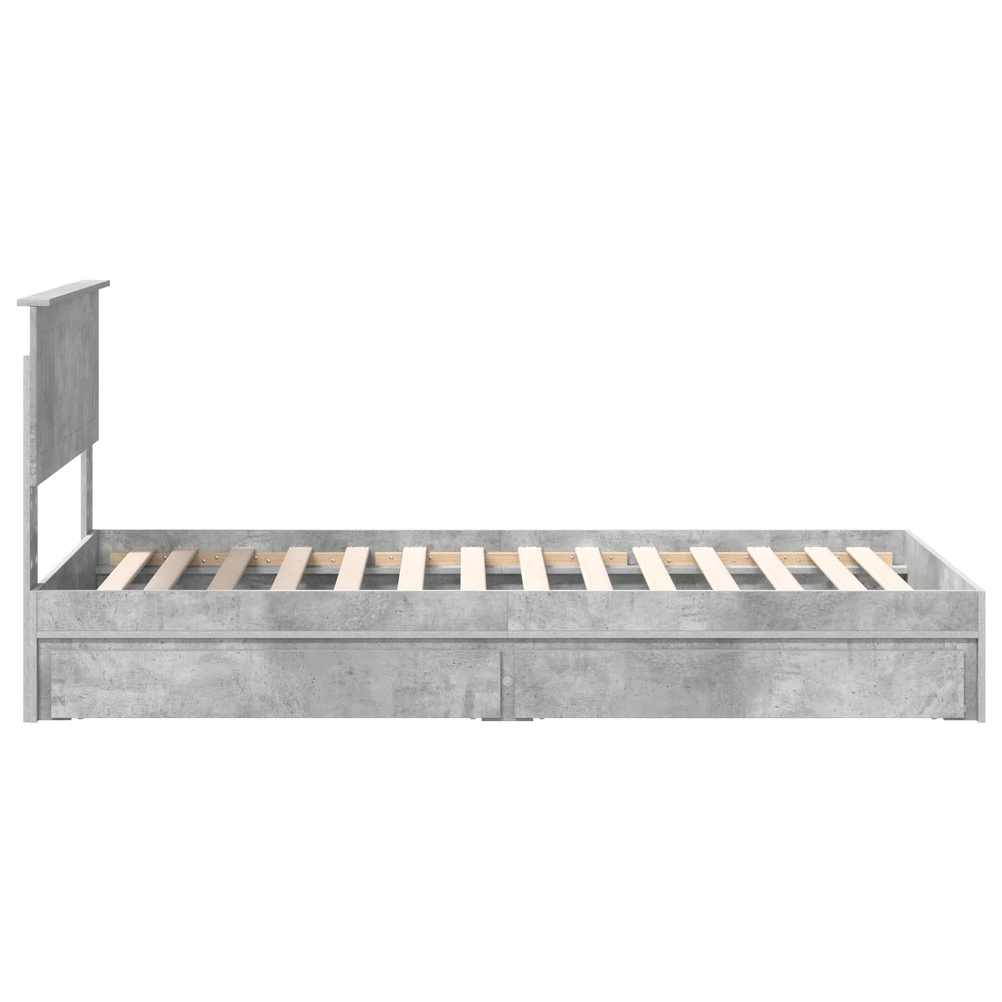 Tárolós Ágy fiókkal Beton Szürke 90 x 190 cm Szerelt Fa
