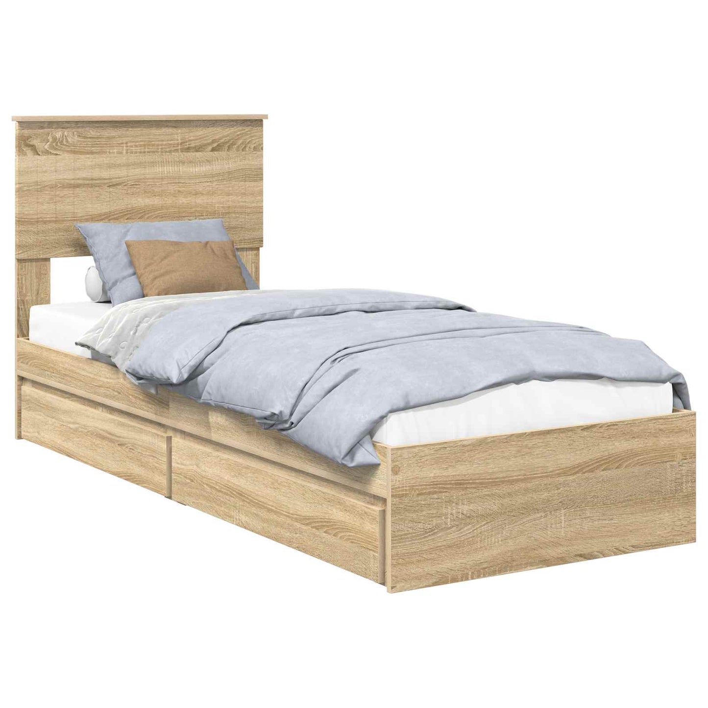 Tárolós Ágy fiókkal Sonoma tölgy 75 x 190 cm Szerelt Fa