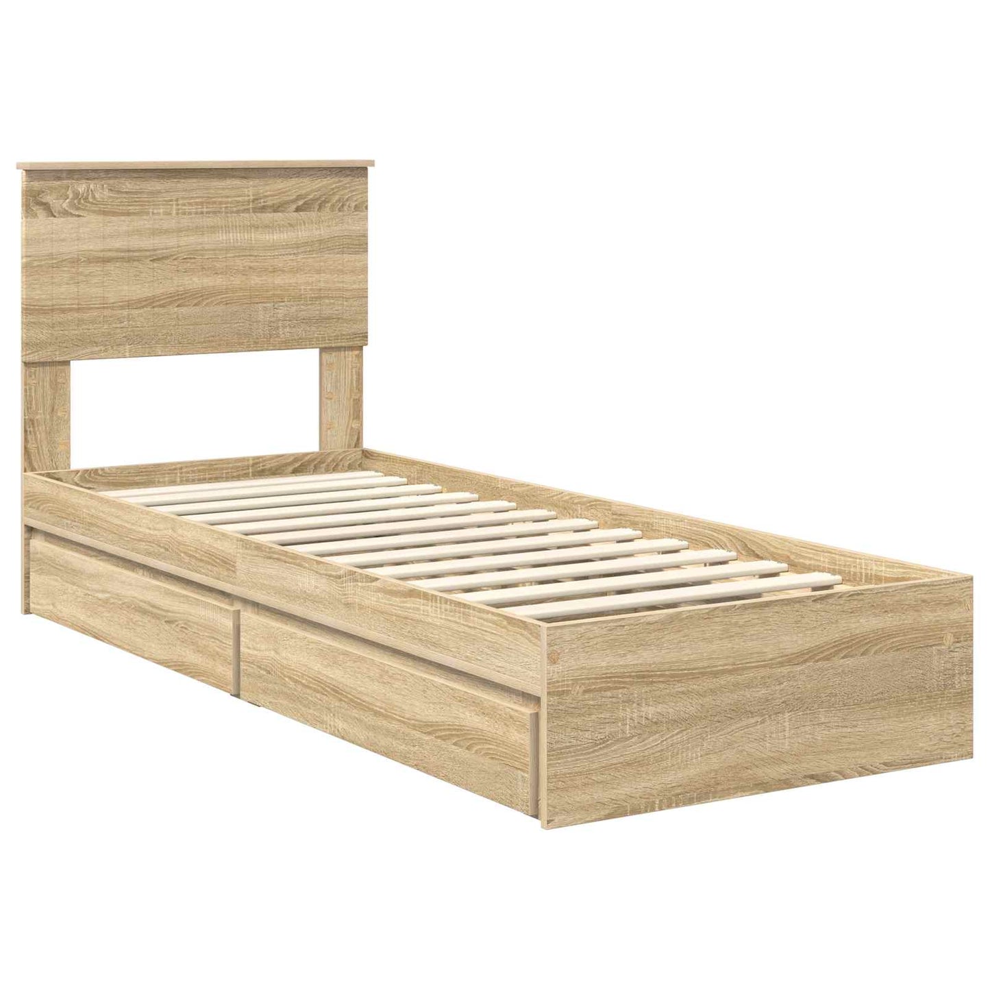 Tárolós Ágy fiókkal Sonoma tölgy 75 x 190 cm Szerelt Fa