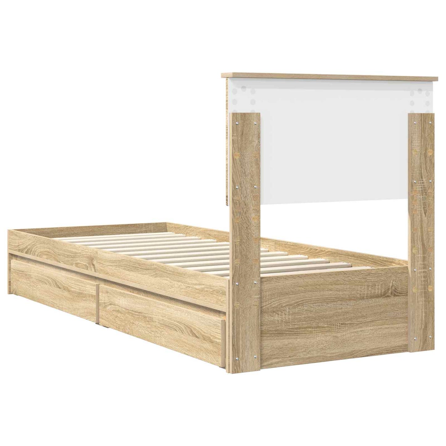 Tárolós Ágy fiókkal Sonoma tölgy 75 x 190 cm Szerelt Fa
