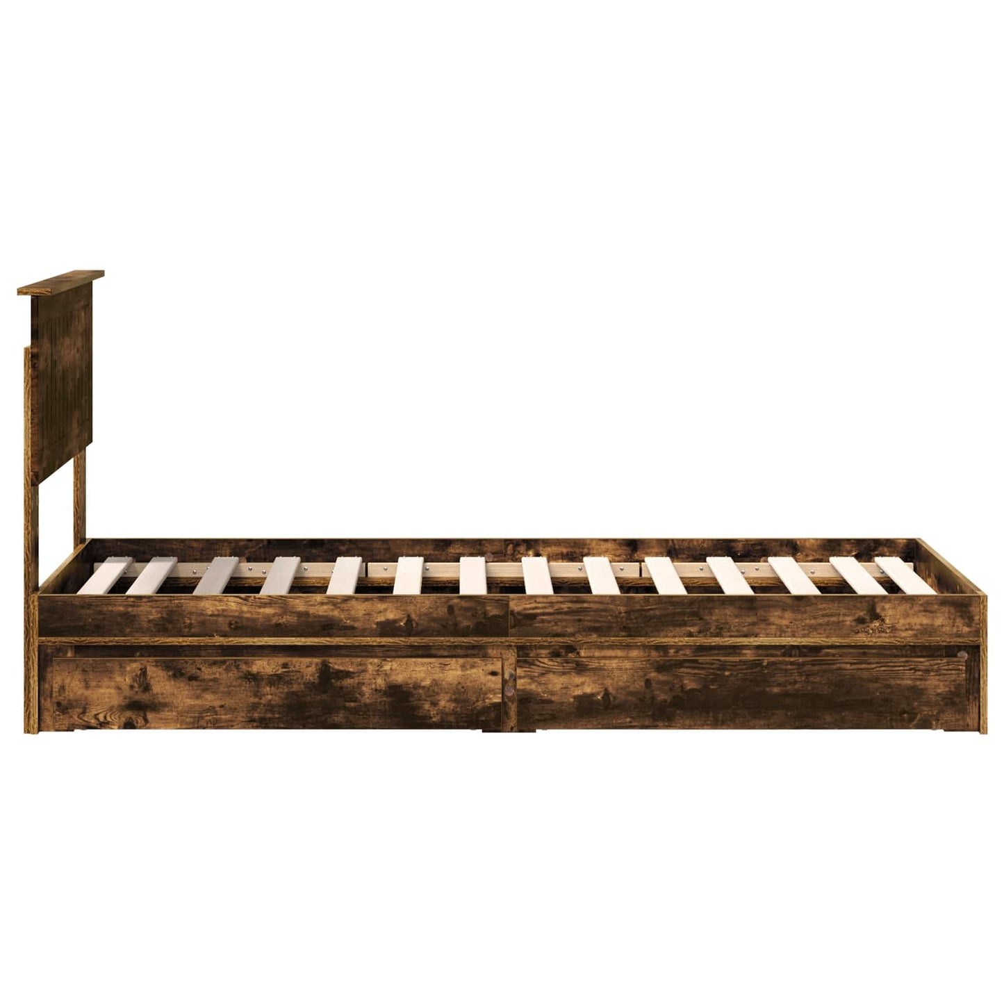 Tárolós Ágy fiókkal Füstölt tölgy 75 x 190 cm Szerelt Fa