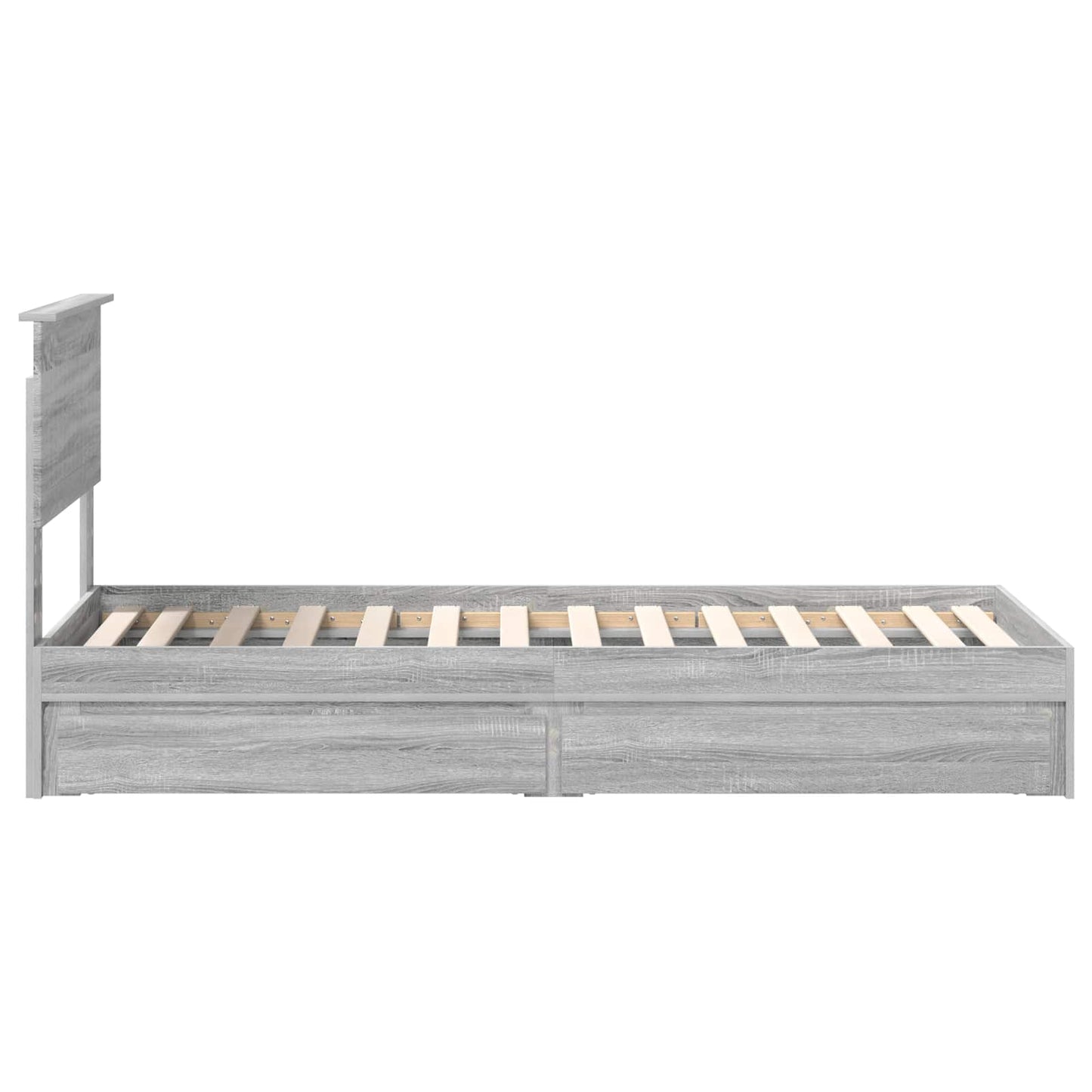 Tárolós Ágy fiókkal Szürke Sonoma 75 x 190 cm Szerelt Fa
