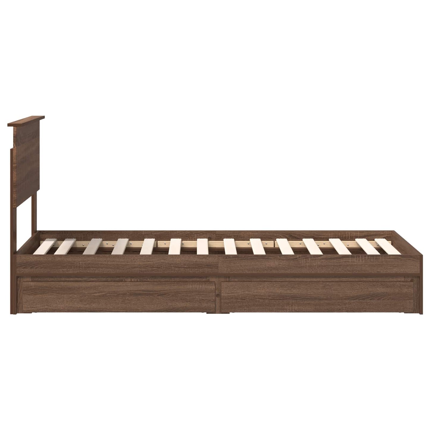 Tárolós Ágy fiókkal Barna Tölgy 75 x 190 cm Szerelt Fa
