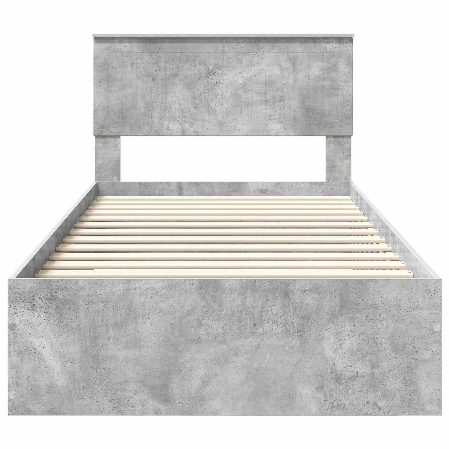 Ágykeret fiókkal tárolóval Betonszürke 100 x 200 cm Szerelt Fa