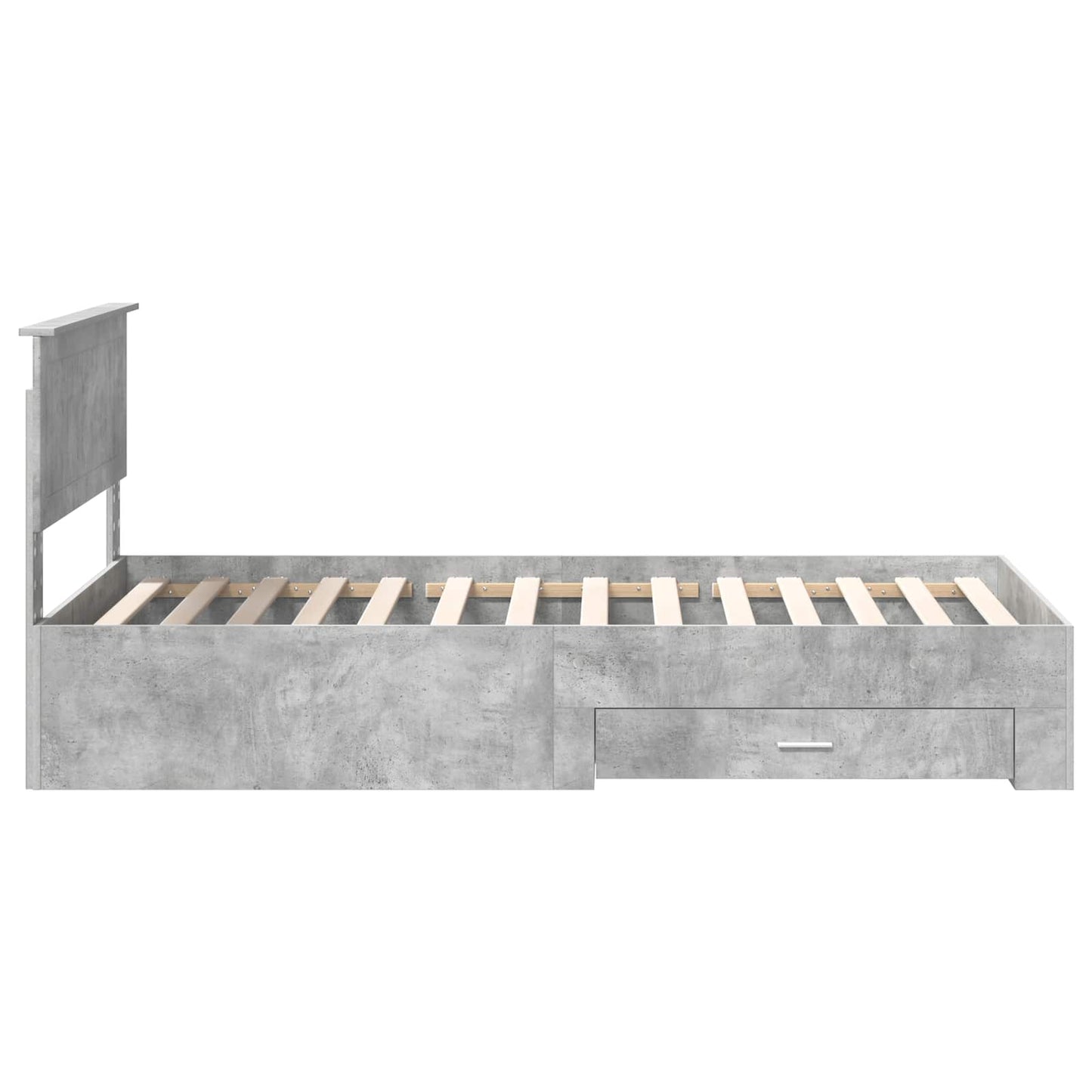 Ágykeret fiókkal tárolóval Betonszürke 100 x 200 cm Szerelt Fa