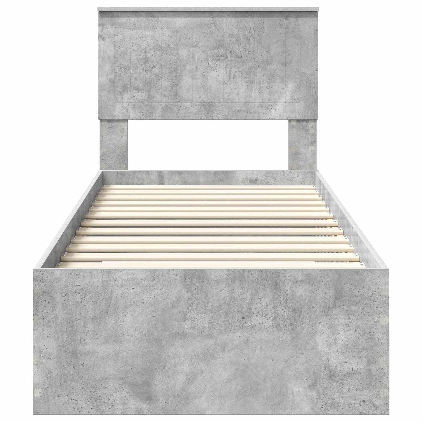 Ágykeret fiókkal Beton szürke és ezüst 70 x 190 cm Szerelt Fa