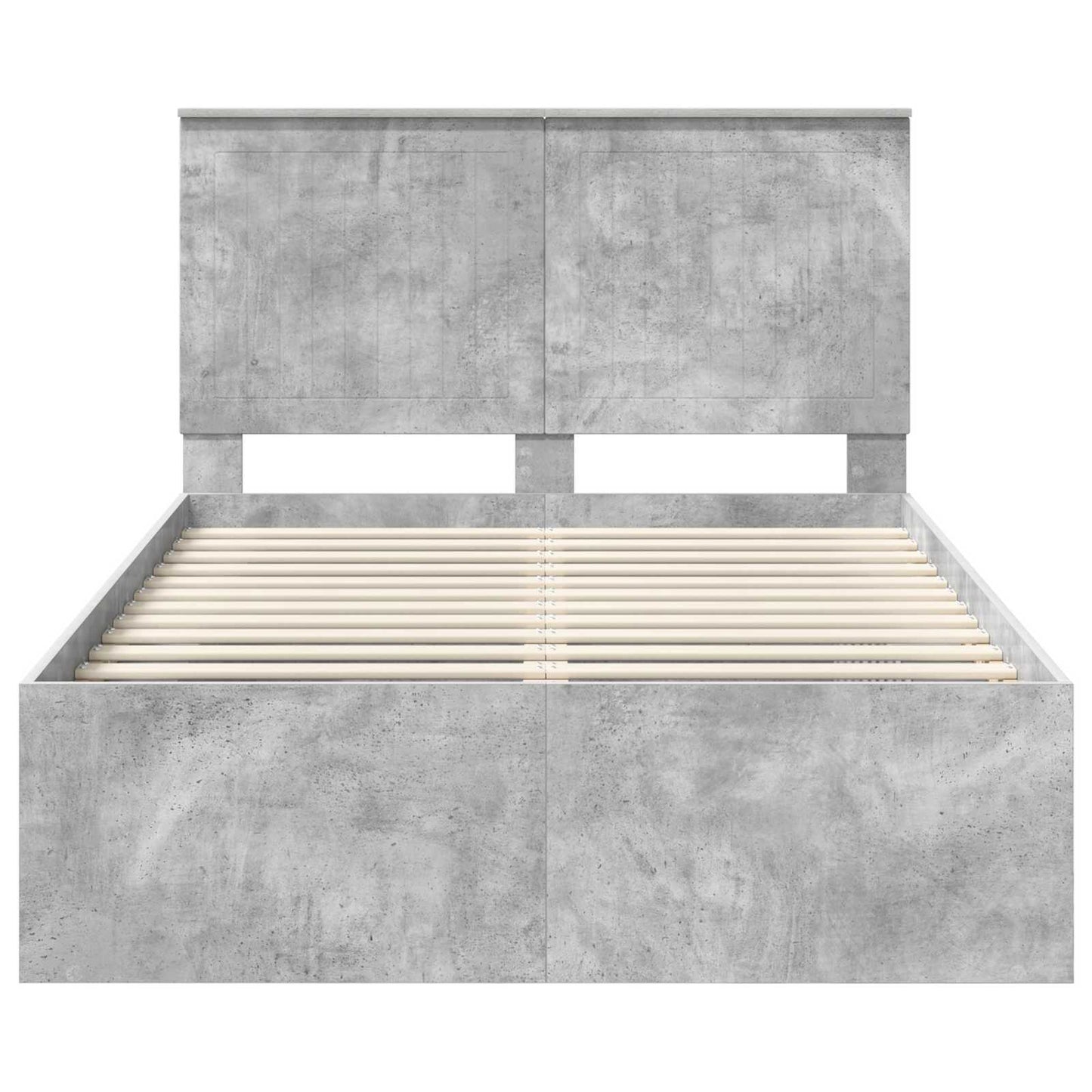 Ágykeret fejtámlával Beton 120 x 200 cm Tömör fenyőfa