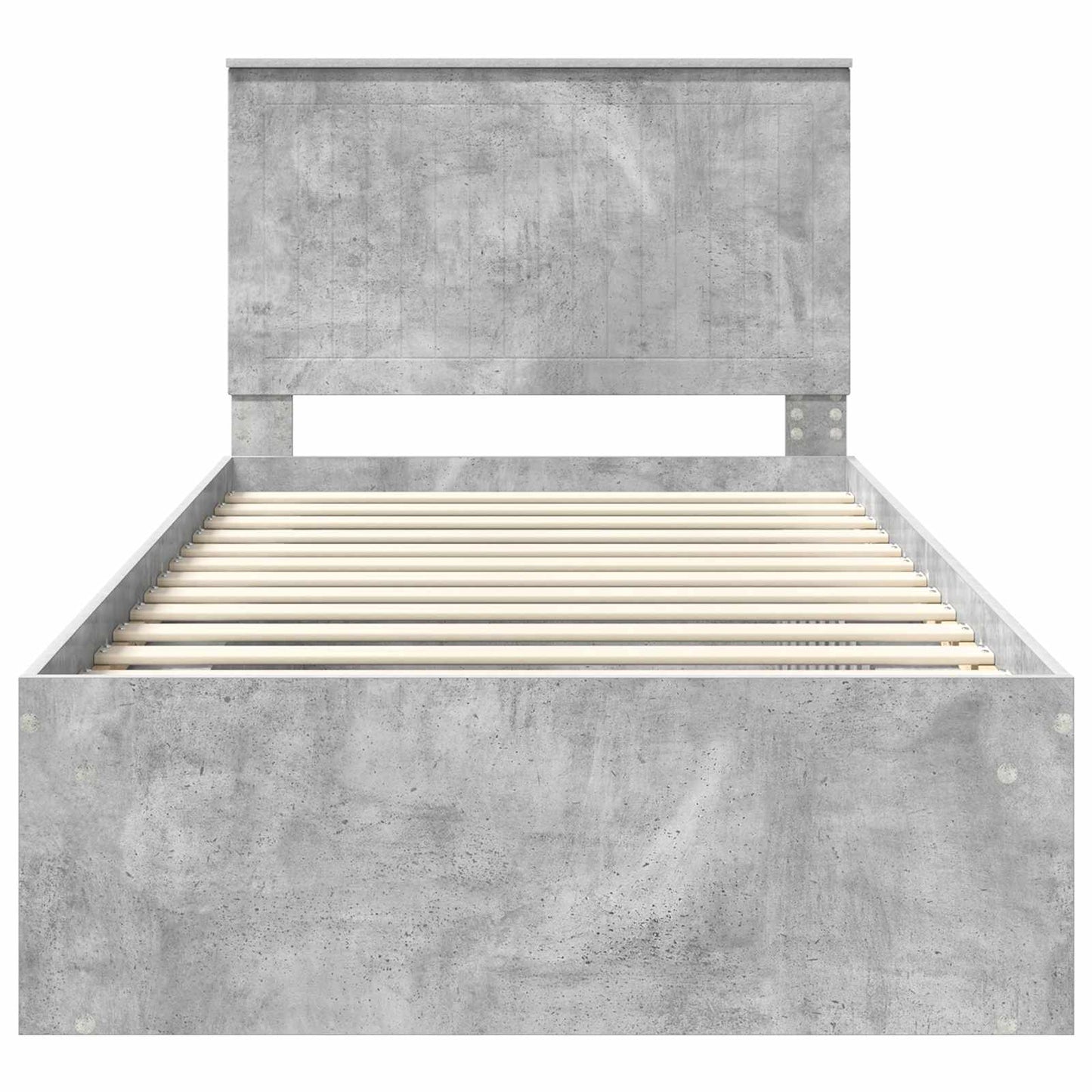 Ágykeret fejtámlával Beton Szürke 100 x 200 cm Tömör fenyőfa