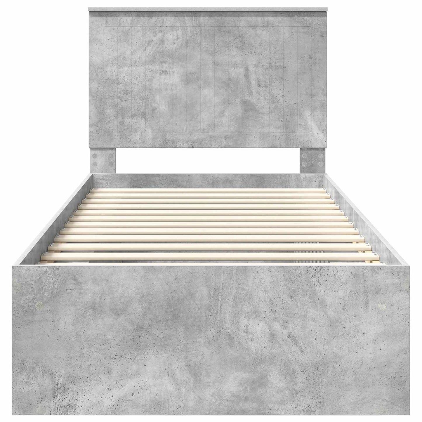 Ágykeret fejtámlával Beton 90 x 200 cm Tömör fenyőfa