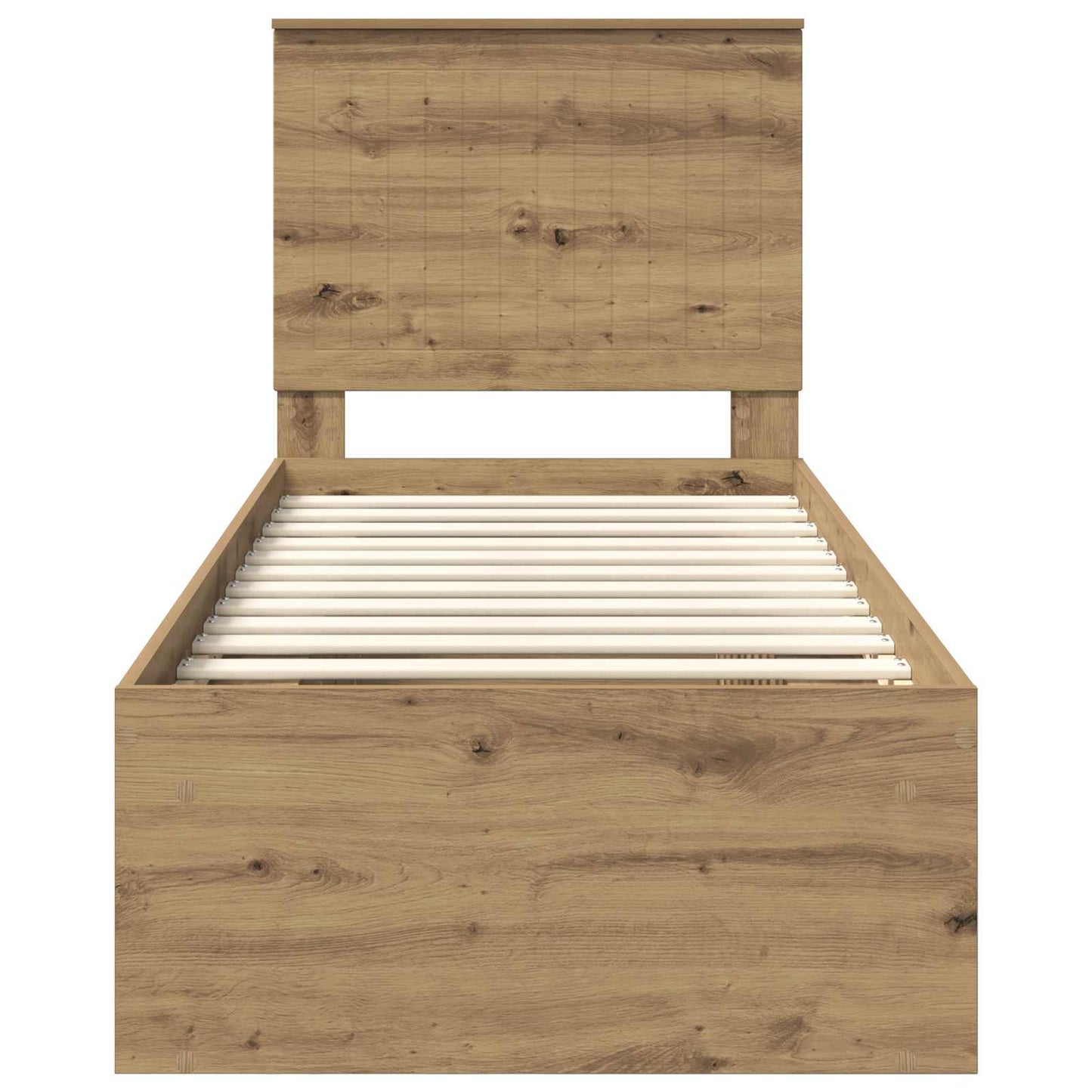 Ágykeret fejtámlával Művészi tölgy 75 x 190 cm Tömör fenyőfa