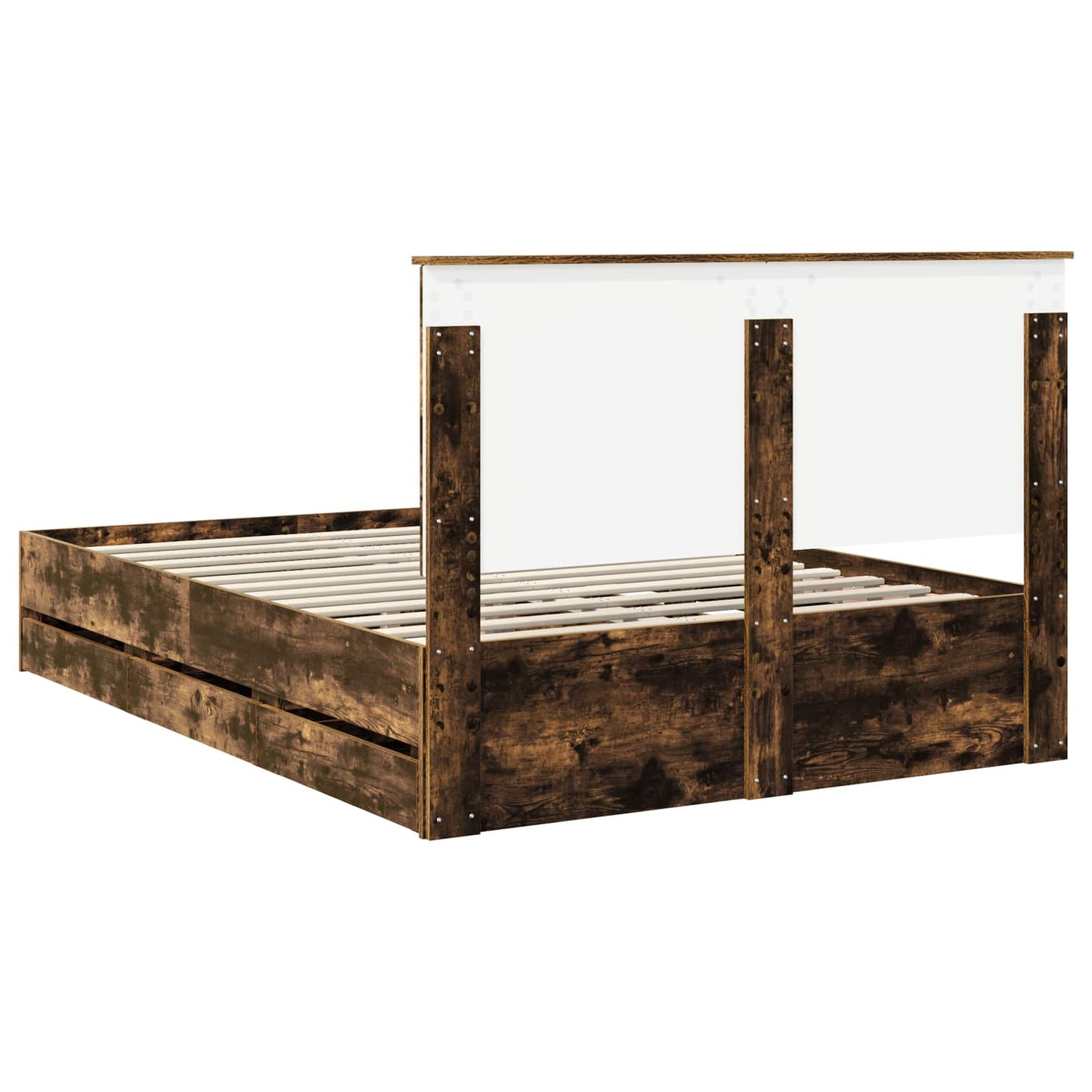 Ágykeret fiókkal Füstölt tölgy 135 x 190 cm Mérnöki Fa