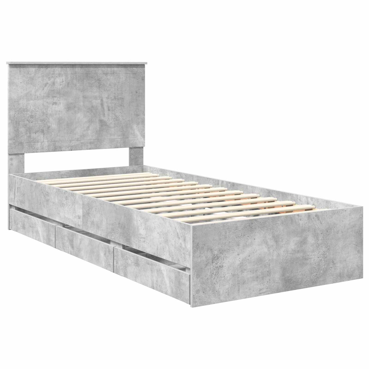 Ágykeret fiókkal tárolóval Beton Szürke 90 x 200 cm Mérnöki Fa