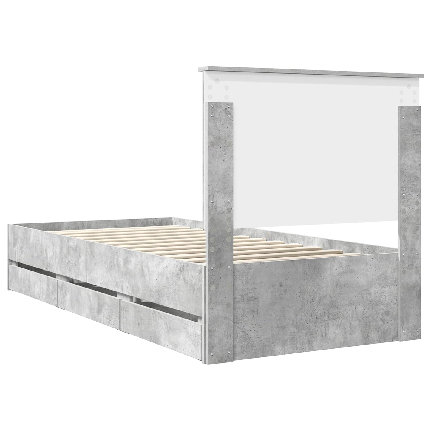 Ágykeret fiókkal tárolóval Beton Szürke 90 x 200 cm Mérnöki Fa