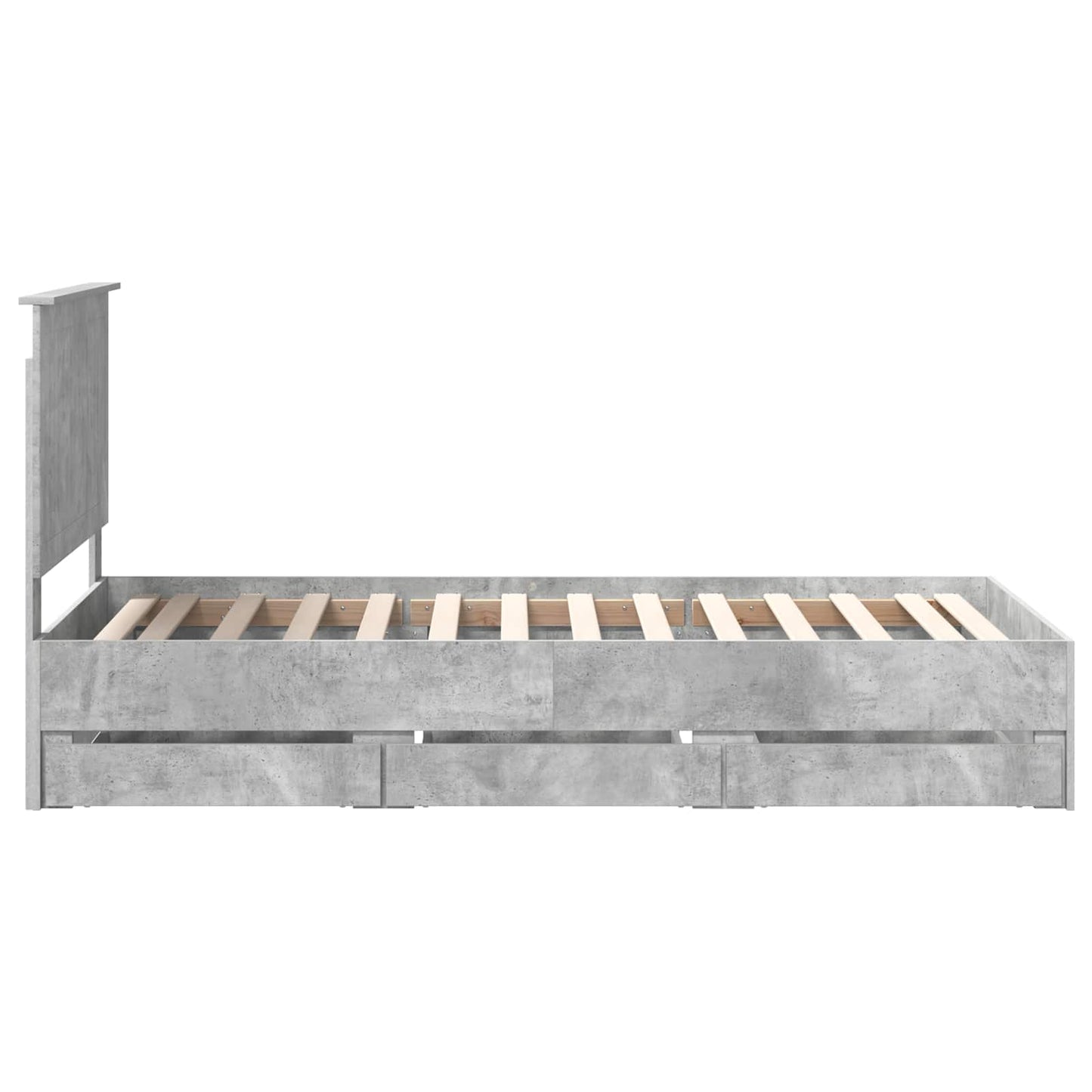 Ágykeret fiókkal tárolóval Beton Szürke 90 x 200 cm Mérnöki Fa