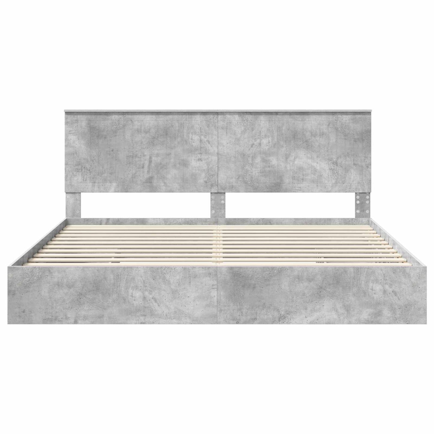 Tárolós Ágy fiókkal Beton Szürke 200 x 200 cm Szerelt Fa