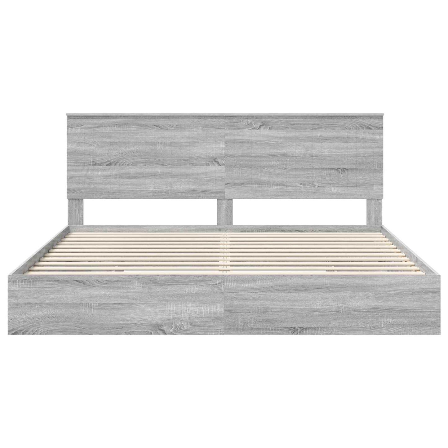 Tárolós Ágy fiókkal Szürke Sonoma 200 x 200 cm Szerelt Fa