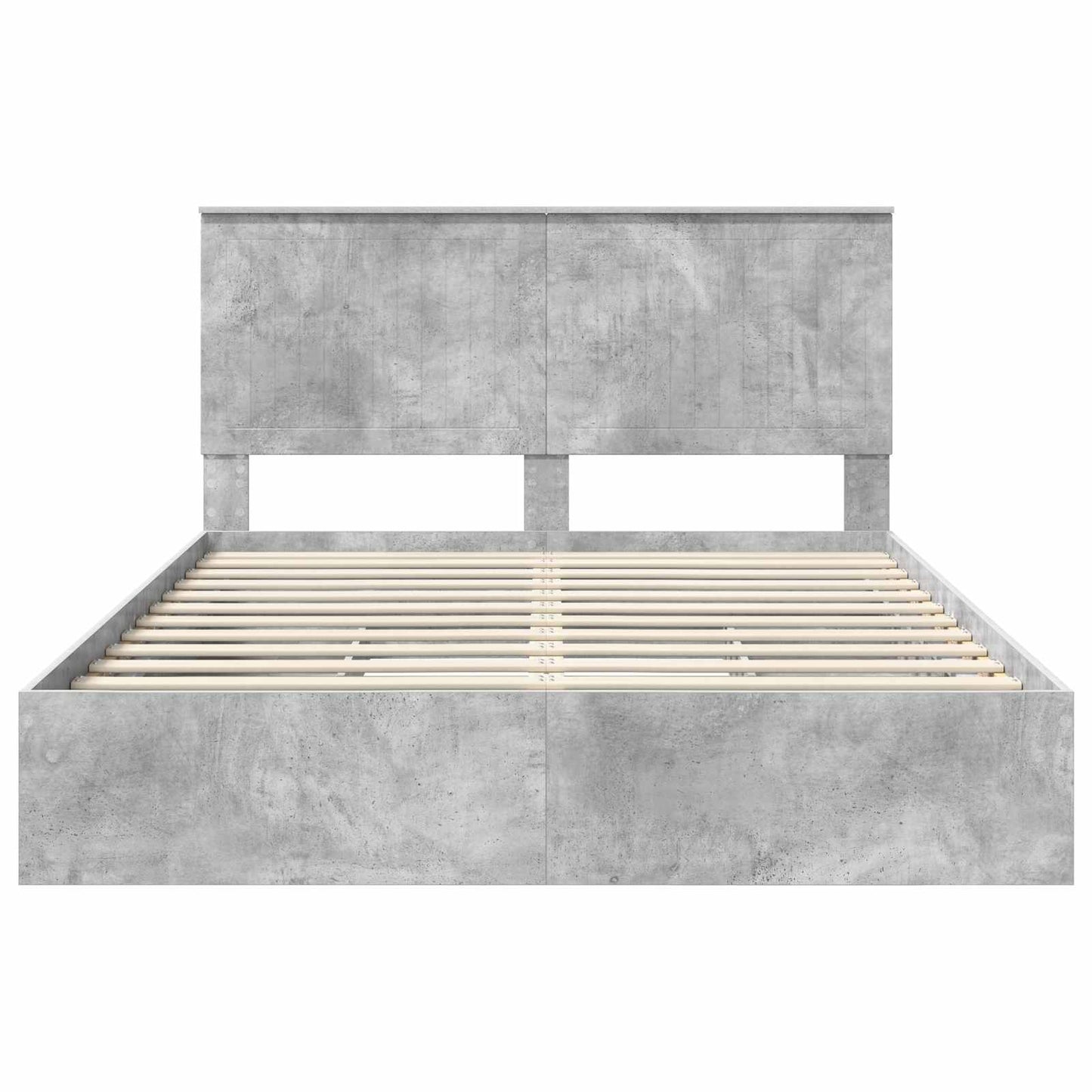 Tárolós Ágy fiókkal Beton Szürke 150 x 200 cm Szerelt Fa