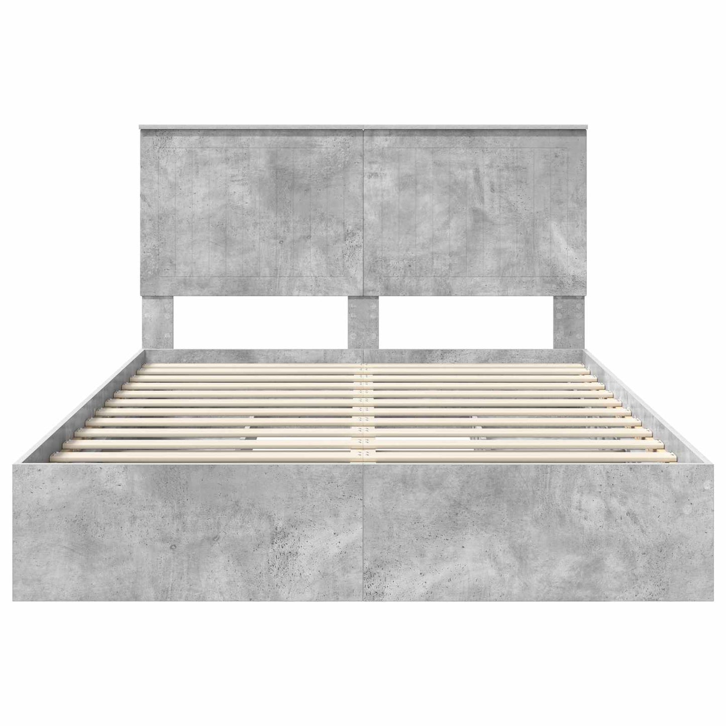 Tárolós Ágy fiókkal Beton Szürke 135 x 190 cm Szerelt Fa