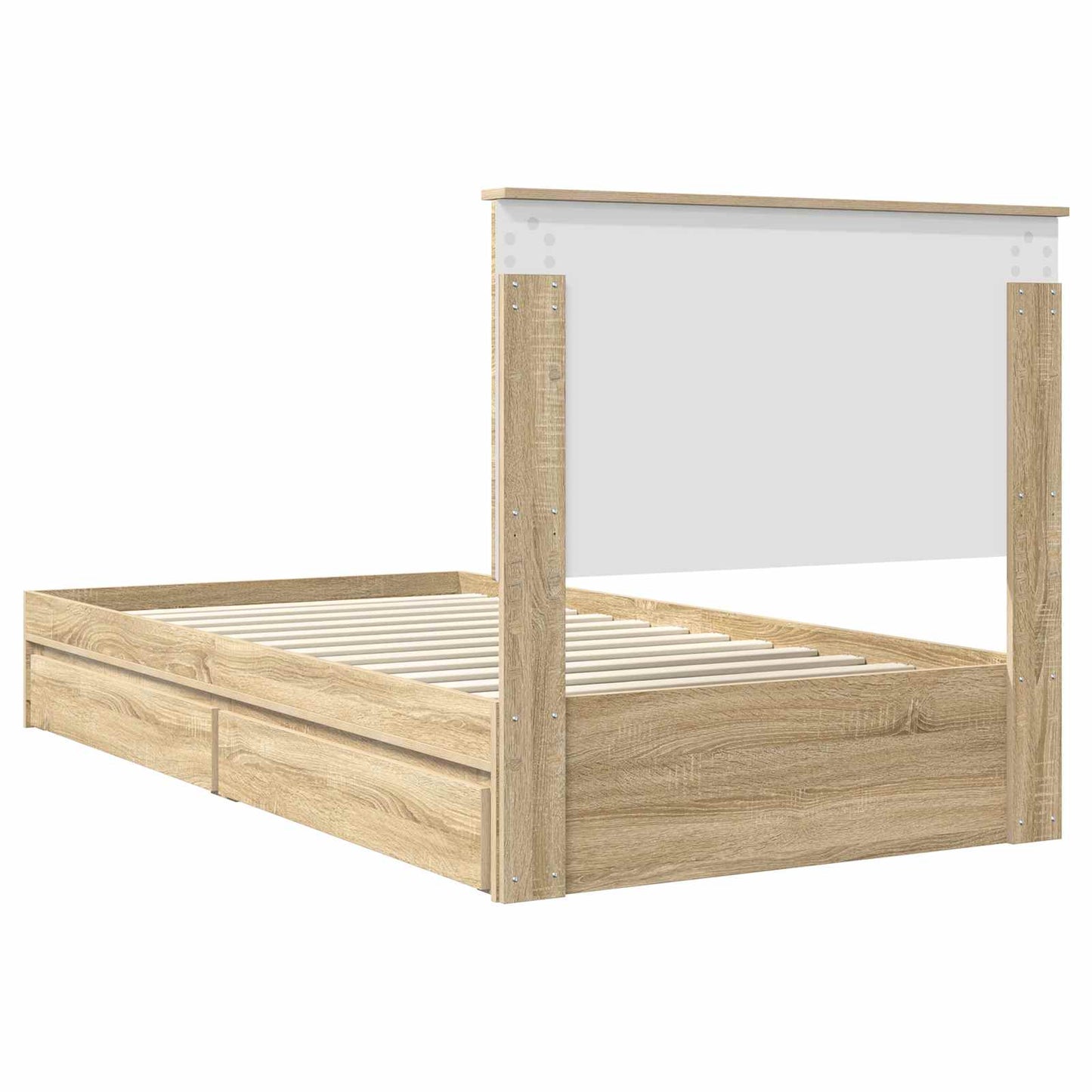 Tárolós Ágy fiókkal Sonoma tölgy 100 x 200 cm Szerelt Fa