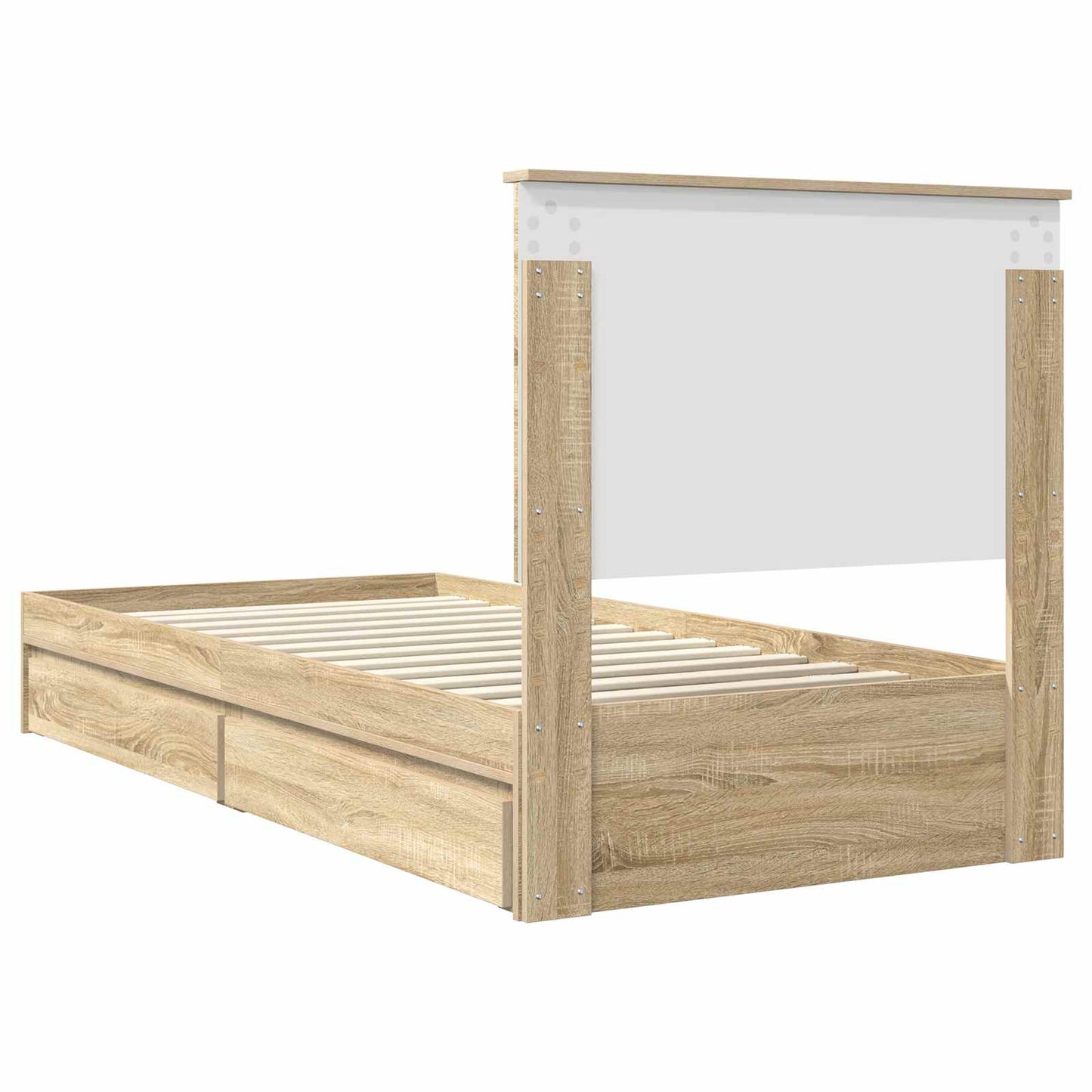 Tárolós Ágy fiókkal Sonoma tölgy 90 x 190 cm Szerelt Fa