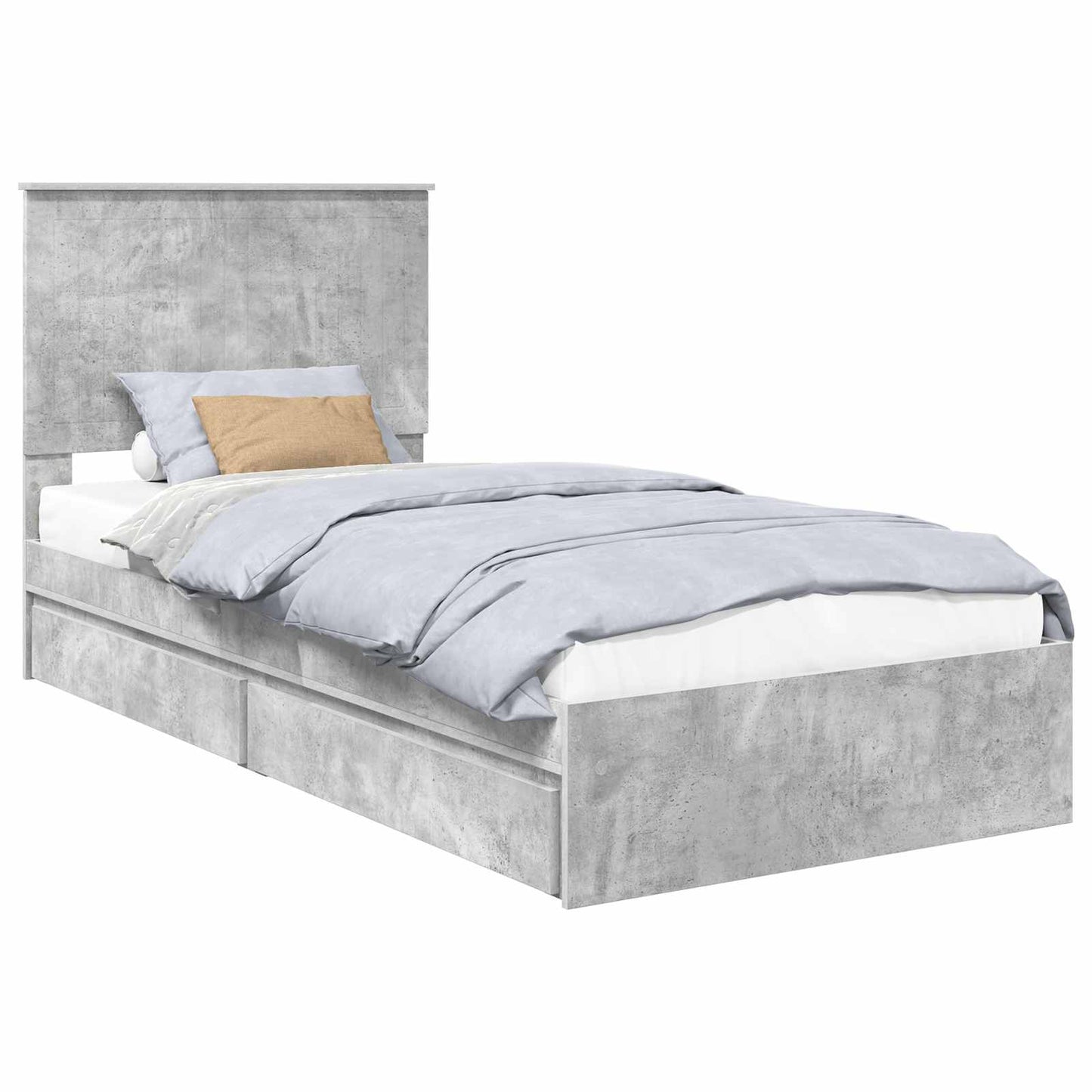 Tárolós Ágy fiókkal Beton Szürke 90 x 190 cm Szerelt Fa