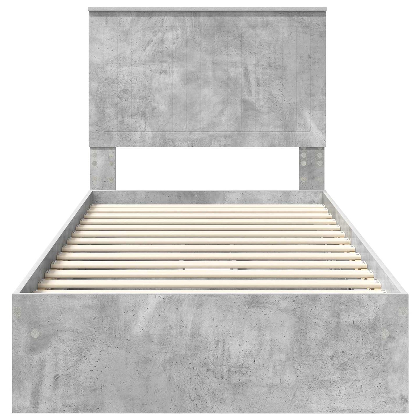 Tárolós Ágy fiókkal Beton Szürke 90 x 190 cm Szerelt Fa