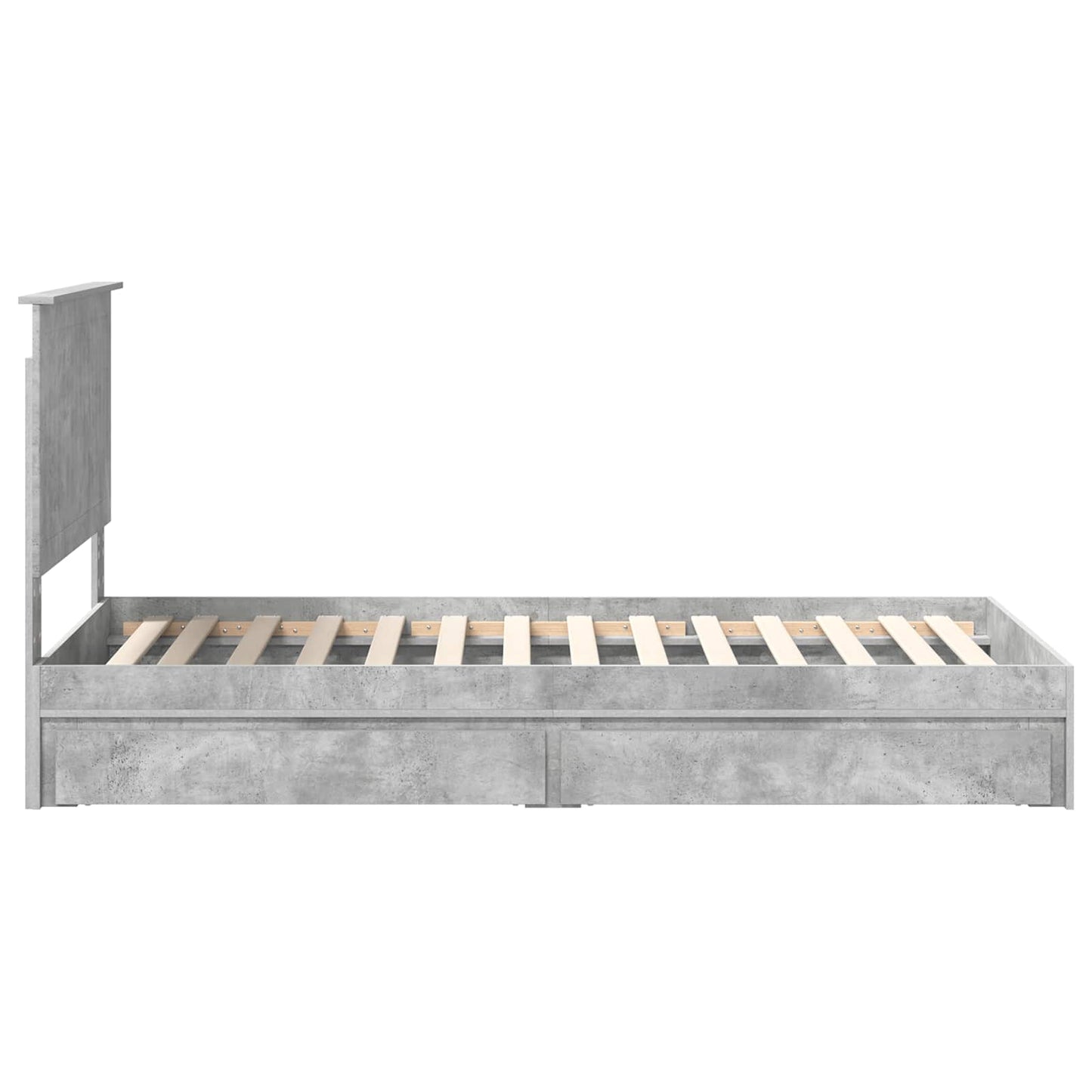Tárolós Ágy fiókkal Beton Szürke 90 x 190 cm Szerelt Fa