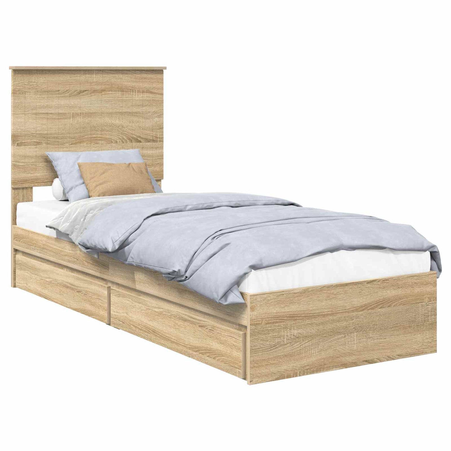 Tárolós Ágy fiókkal Sonoma tölgy 75 x 190 cm Szerelt Fa