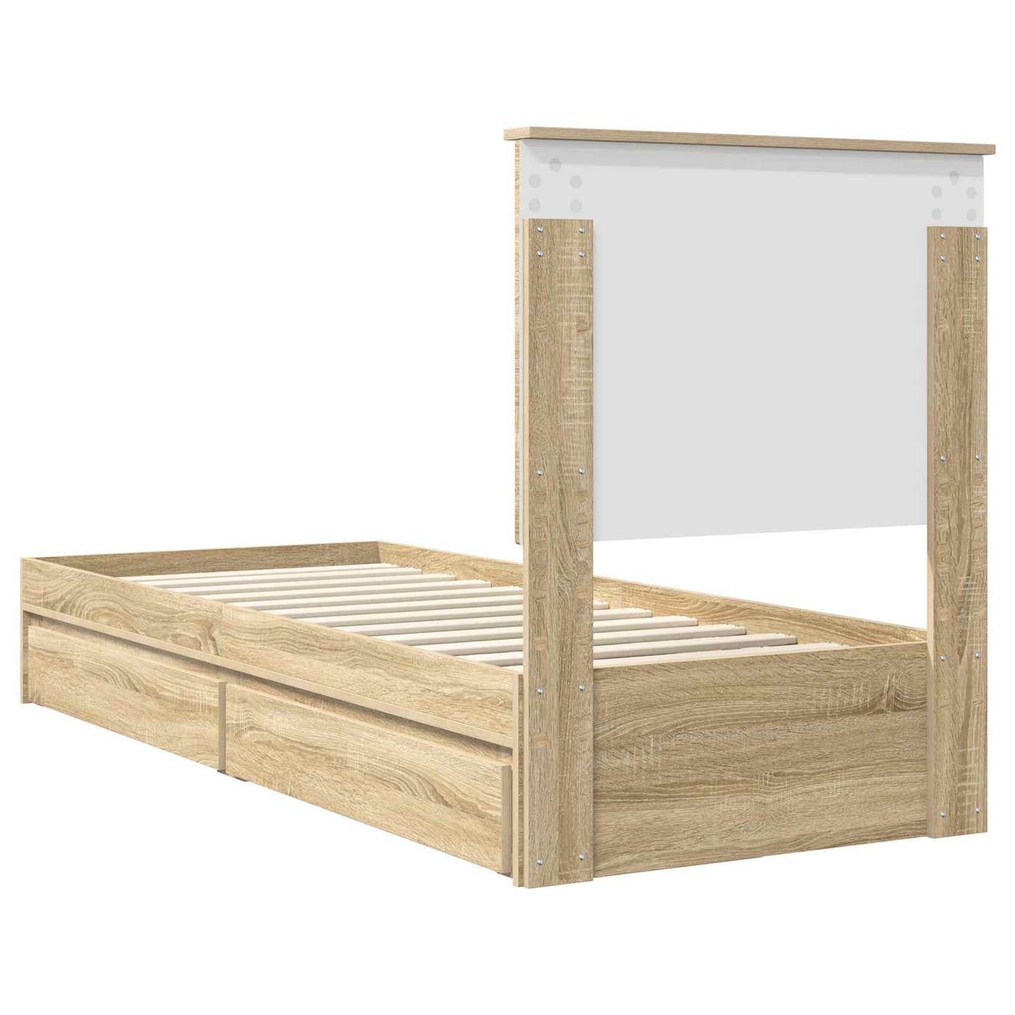 Tárolós Ágy fiókkal Sonoma tölgy 75 x 190 cm Szerelt Fa