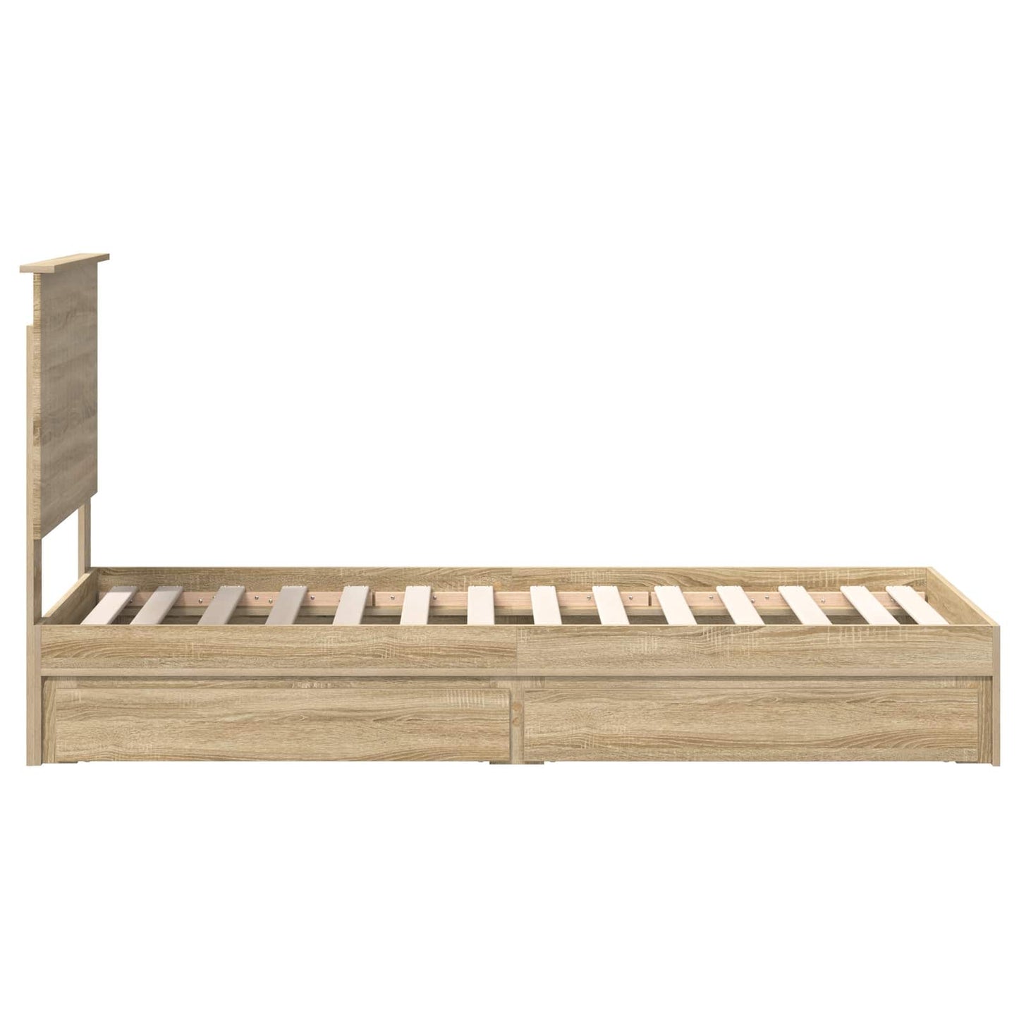 Tárolós Ágy fiókkal Sonoma tölgy 75 x 190 cm Szerelt Fa