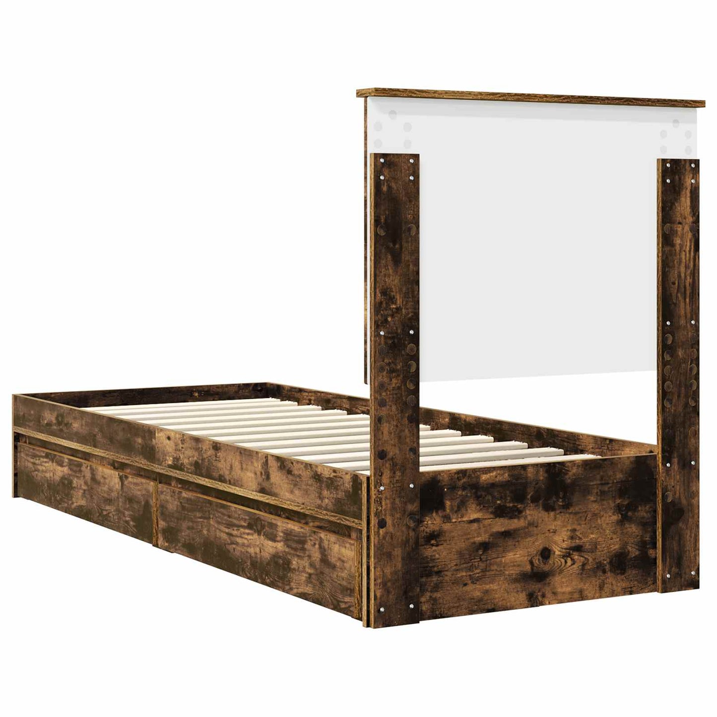 Tárolós Ágy fiókkal Füstölt tölgy 75 x 190 cm Szerelt Fa