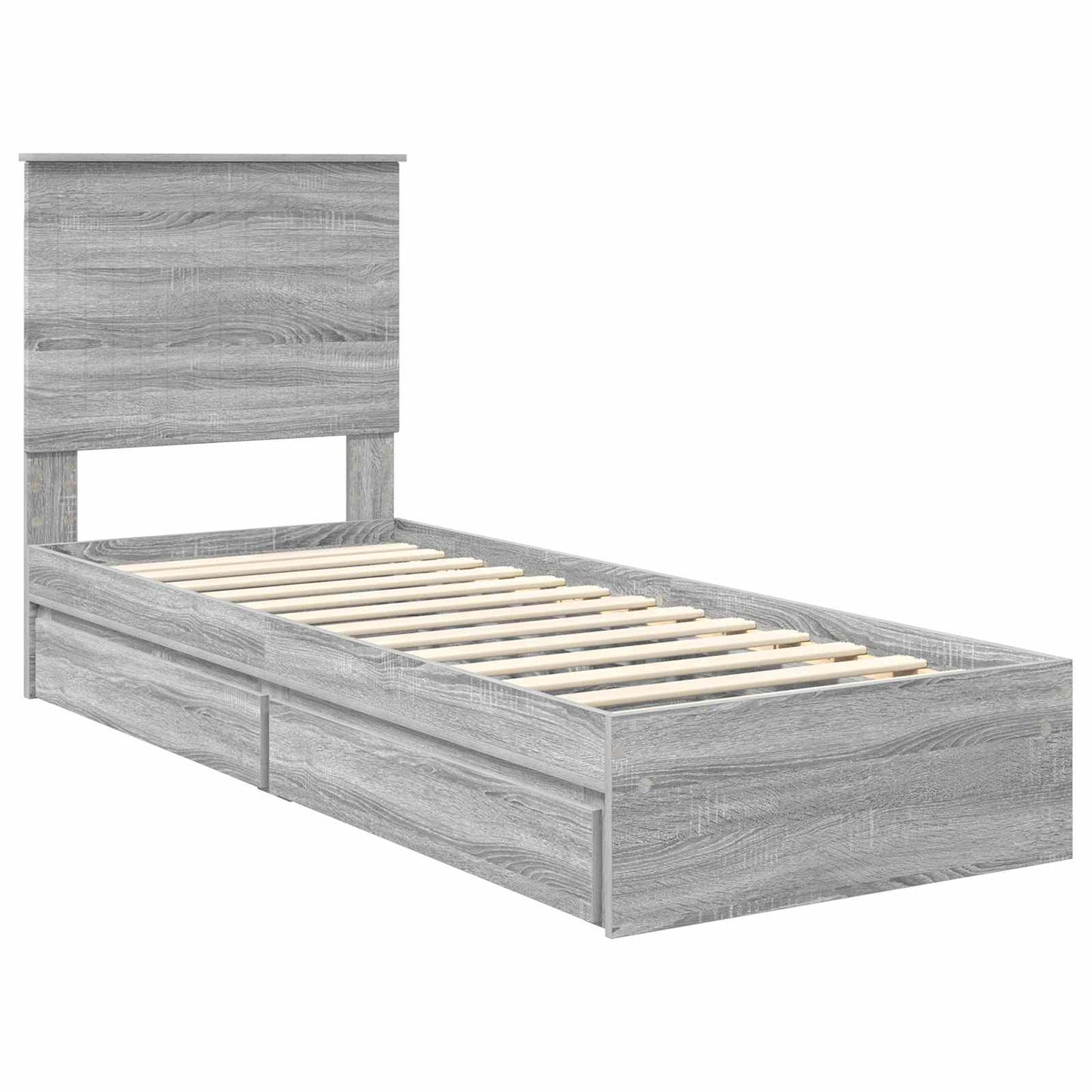 Tárolós Ágy fiókkal Szürke Sonoma 75 x 190 cm Szerelt Fa