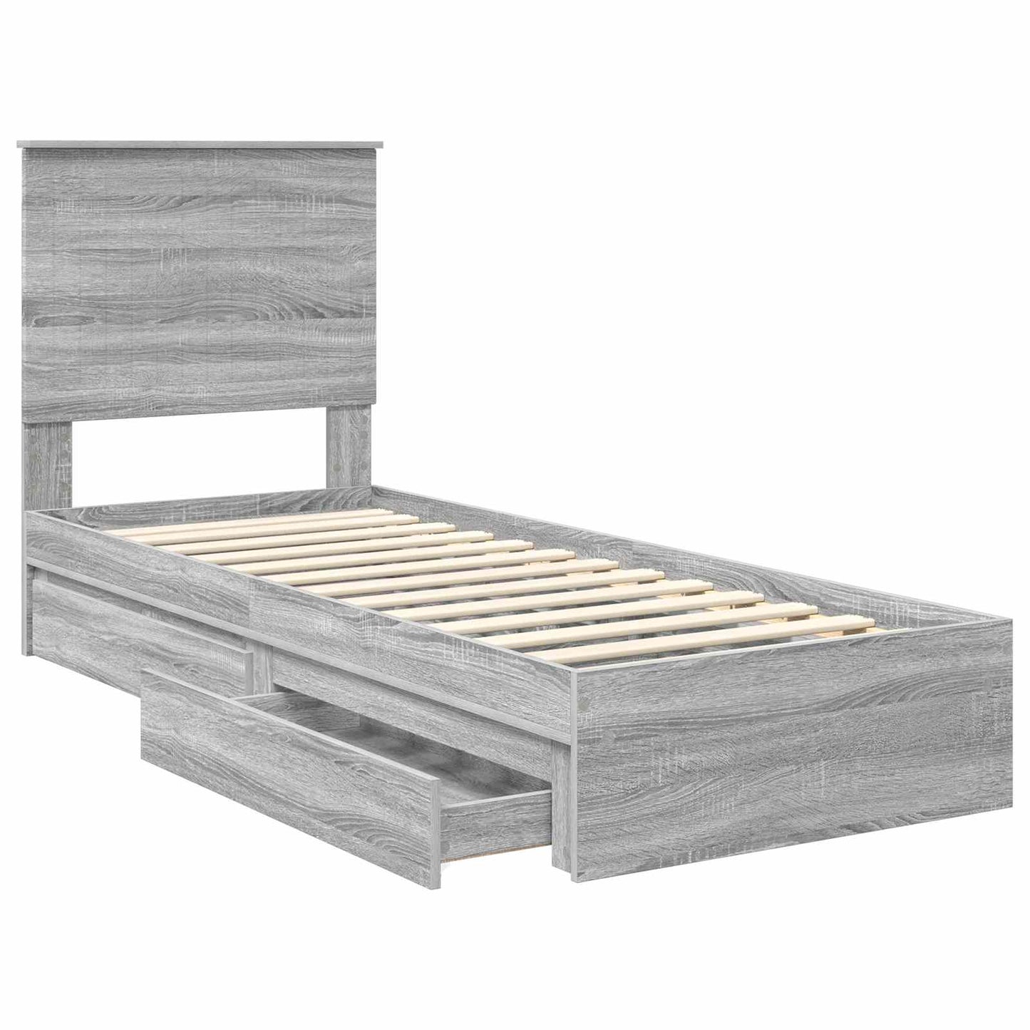 Tárolós Ágy fiókkal Szürke Sonoma 75 x 190 cm Szerelt Fa