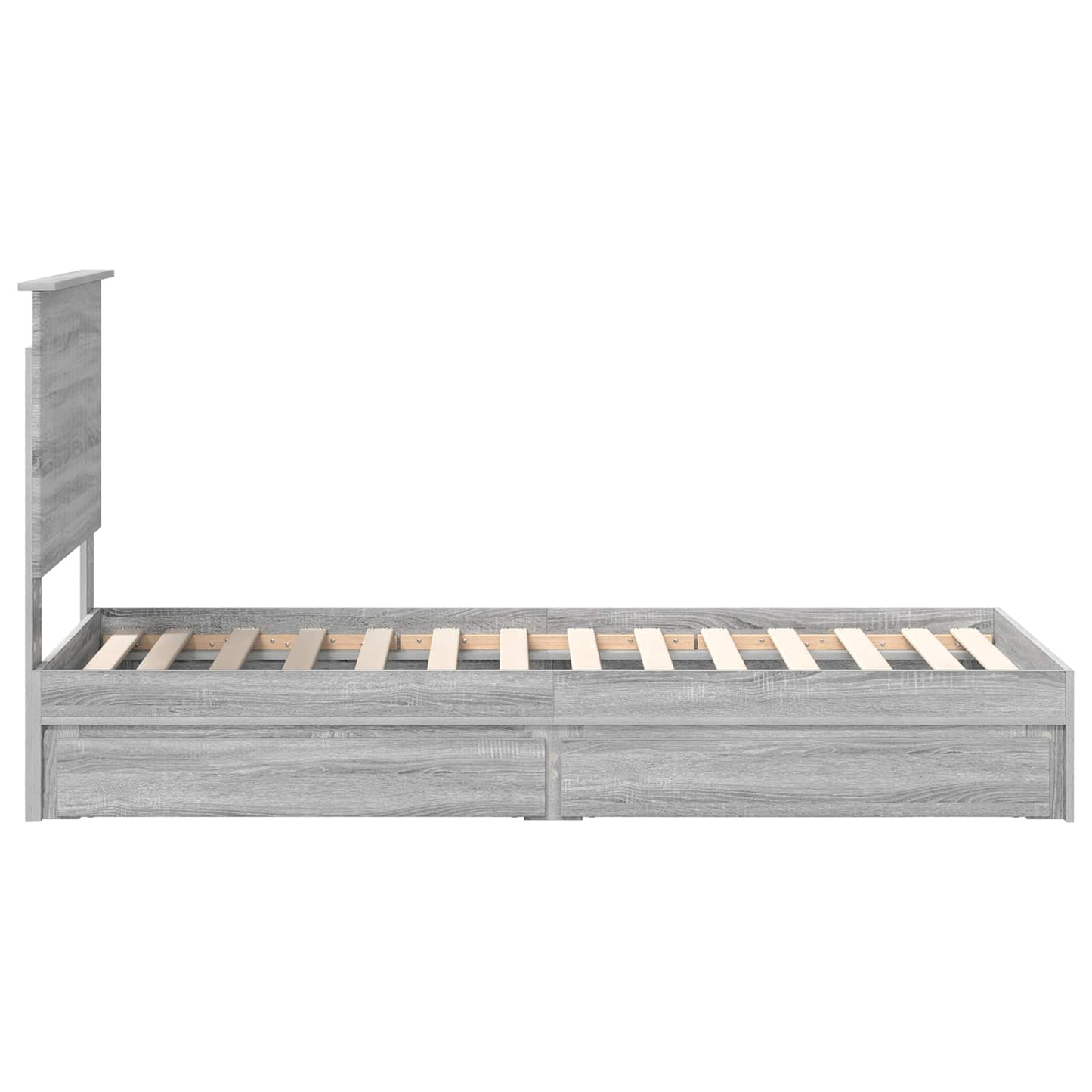 Tárolós Ágy fiókkal Szürke Sonoma 75 x 190 cm Szerelt Fa