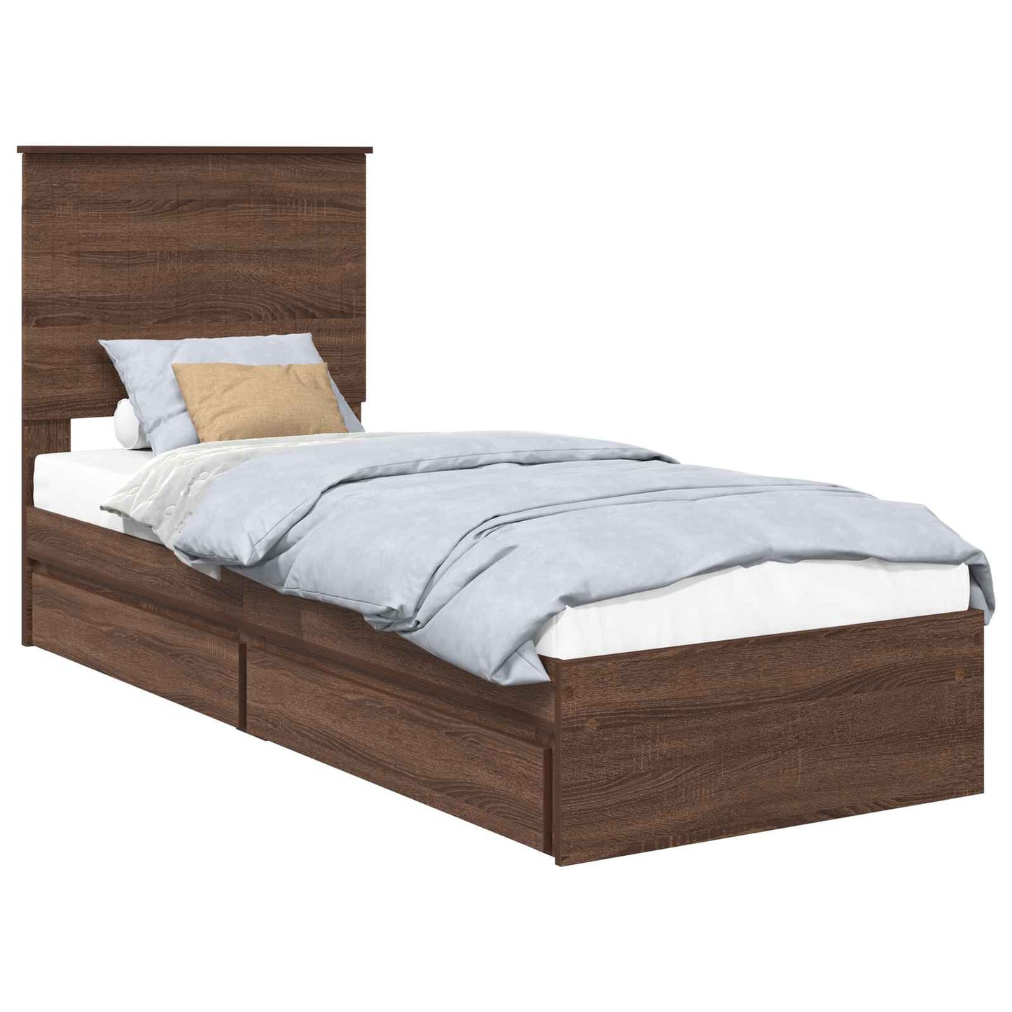 Tárolós Ágy fiókkal Barna Tölgy 75 x 190 cm Szerelt Fa
