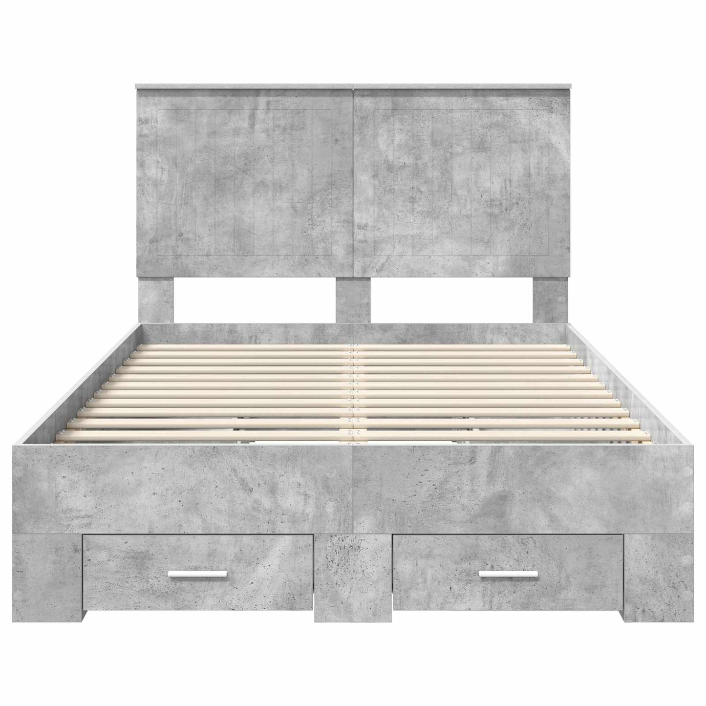 Ágykeret fiókkal tárolóval Beton Szürke 120 x 200 cm Szerelt Fa
