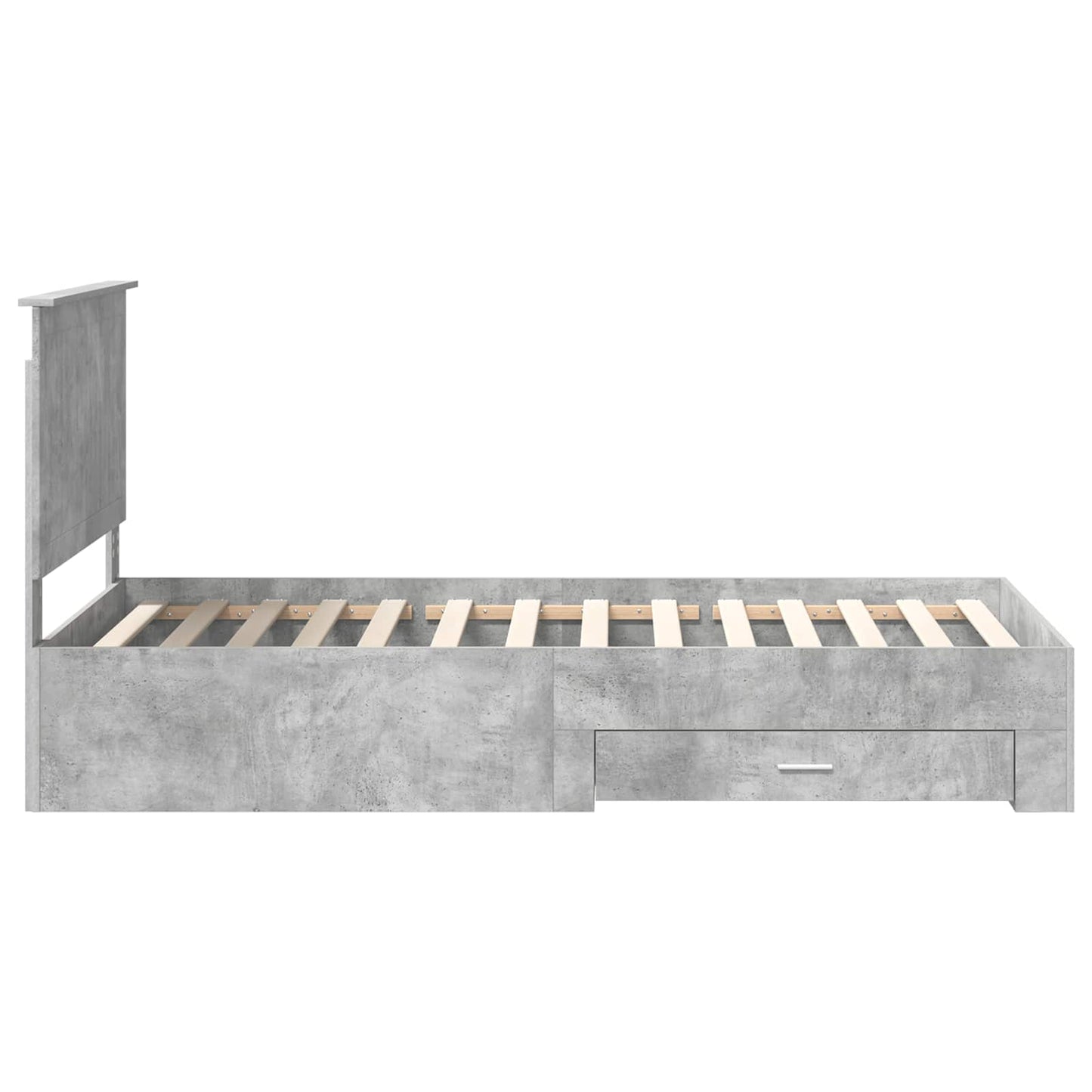 Ágykeret fiókkal tárolóval Beton Szürke 100 x 200 cm Szerelt Fa