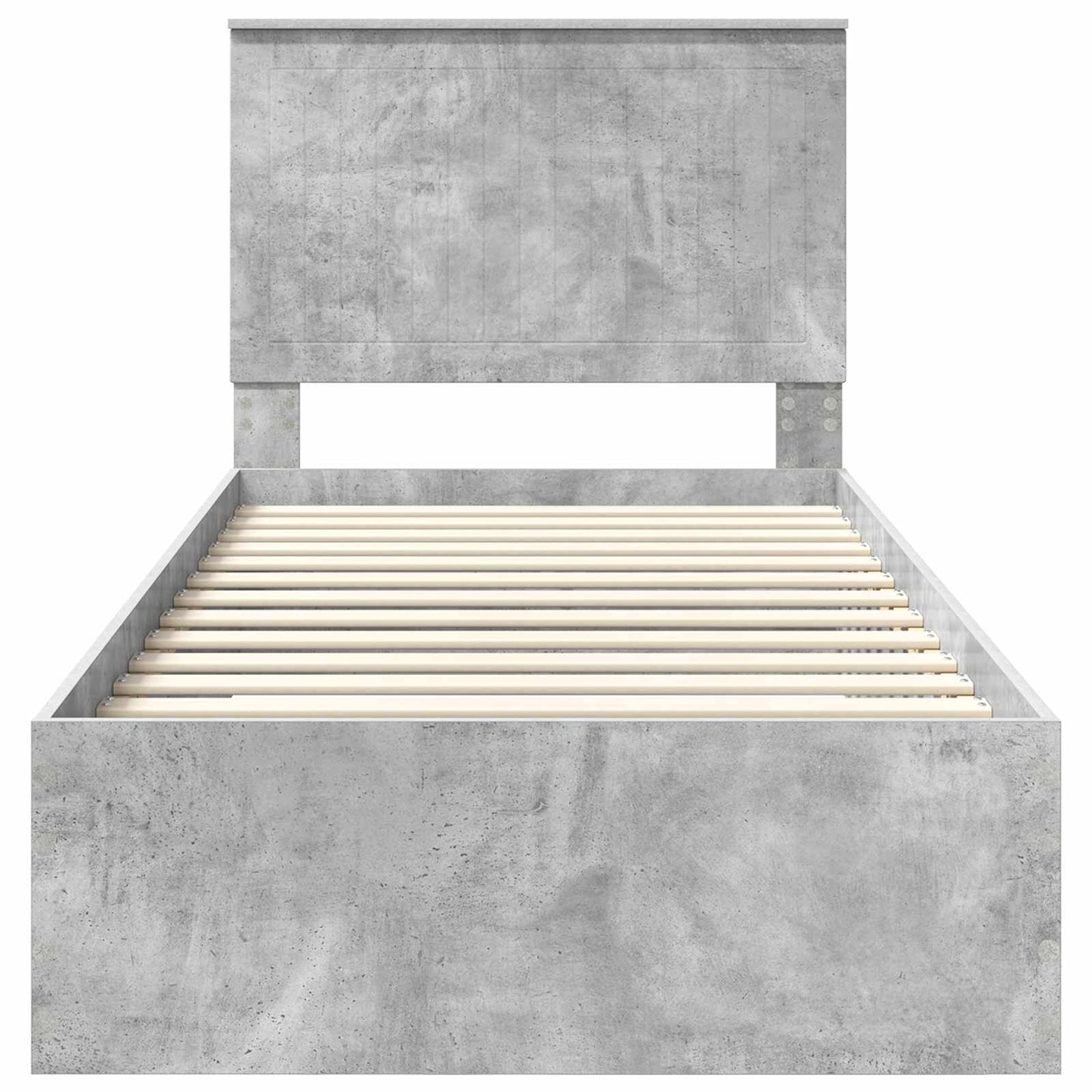 Ágykeret fejtámlával fiókkal Beton Szürke 90 x 190 cm Faanyag
