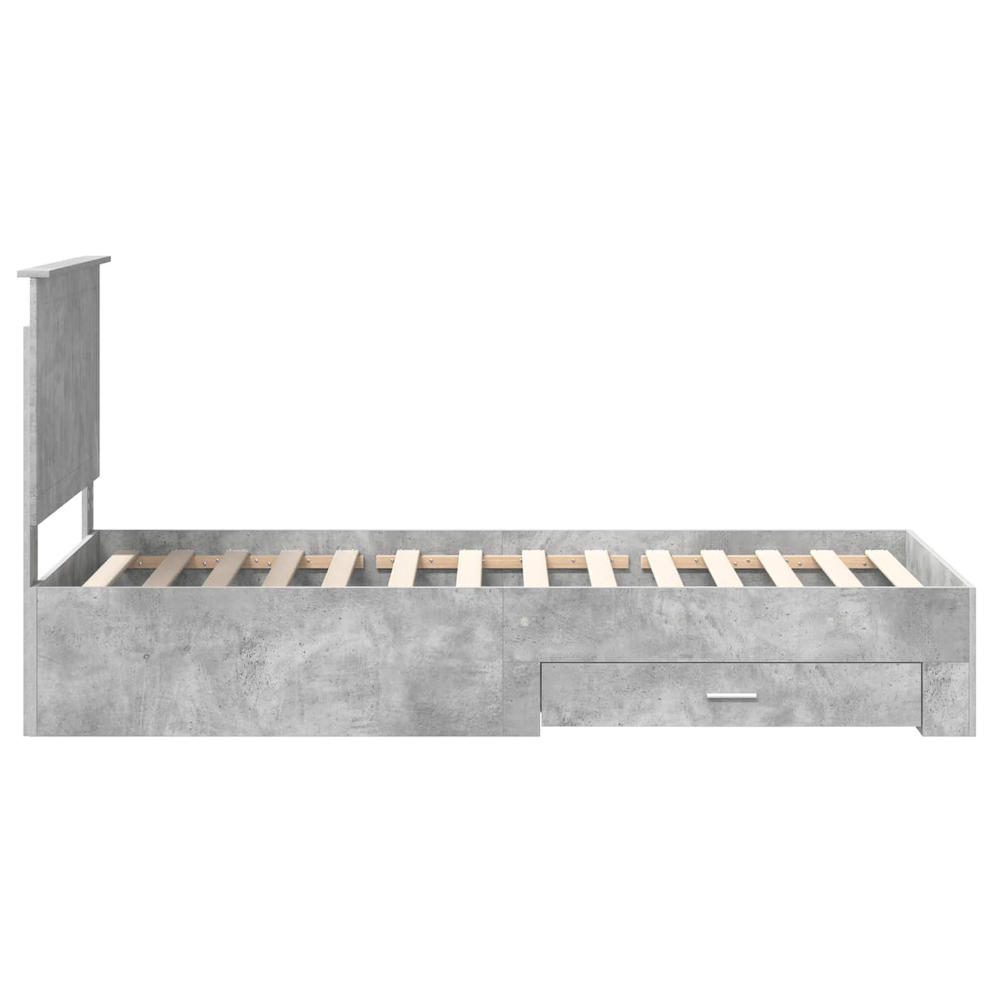 Ágykeret fejtámlával fiókkal Beton Szürke 90 x 190 cm Faanyag