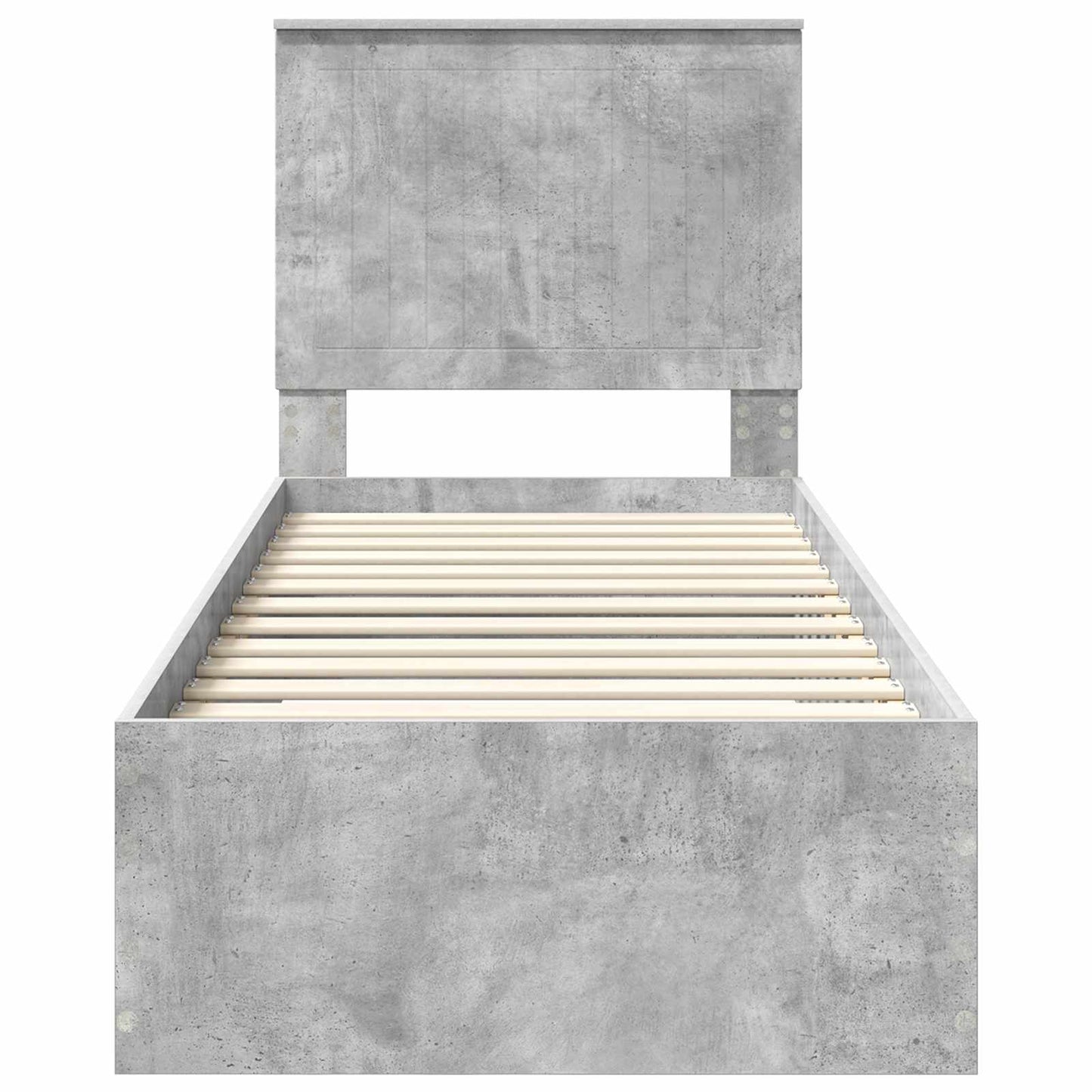 Ágykeret fiókkal Beton szürke és ezüst 70 x 190 cm Szerelt Fa