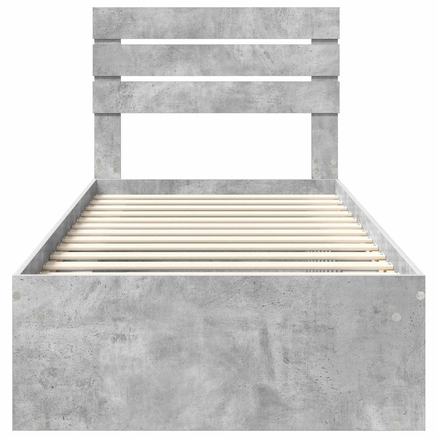Ágykeret fejtámlával Beton Szürke 90 x 190 cm Tömör fenyőfa