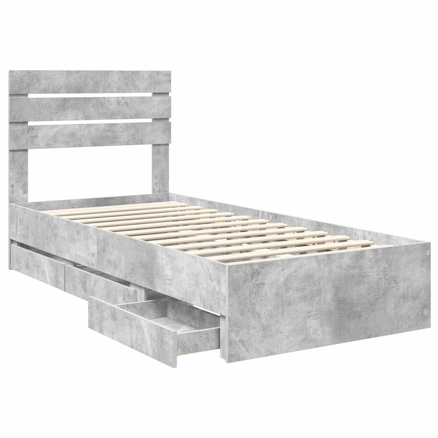 Ágykeret fiókkal tárolóval Beton Szürke 90 x 200 cm Mérnöki Fa