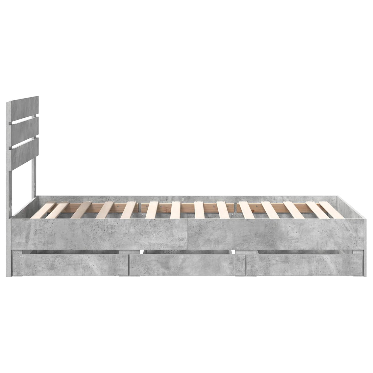Ágykeret fiókkal tárolóval Beton Szürke 90 x 200 cm Mérnöki Fa