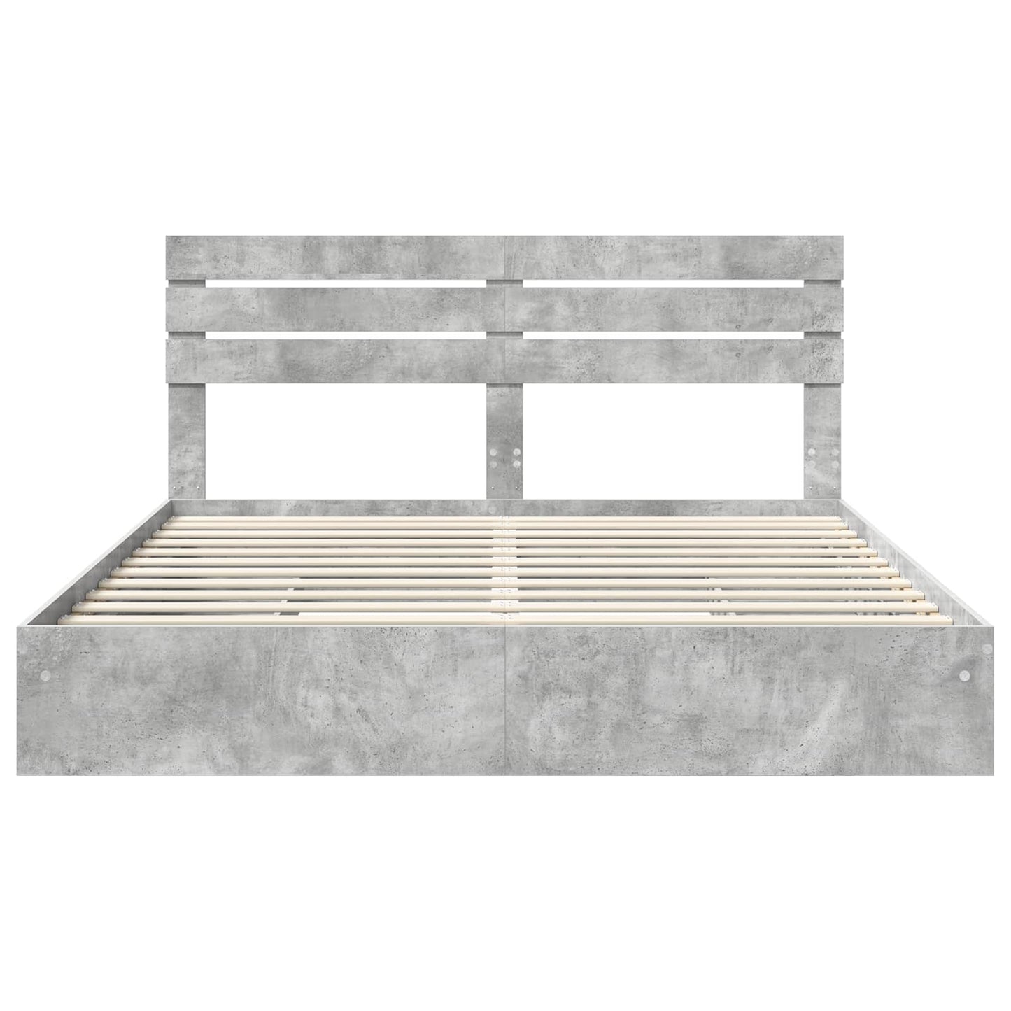 Tárolós Ágy fiókkal Beton Szürke 200 x 200 cm Szerelt Fa